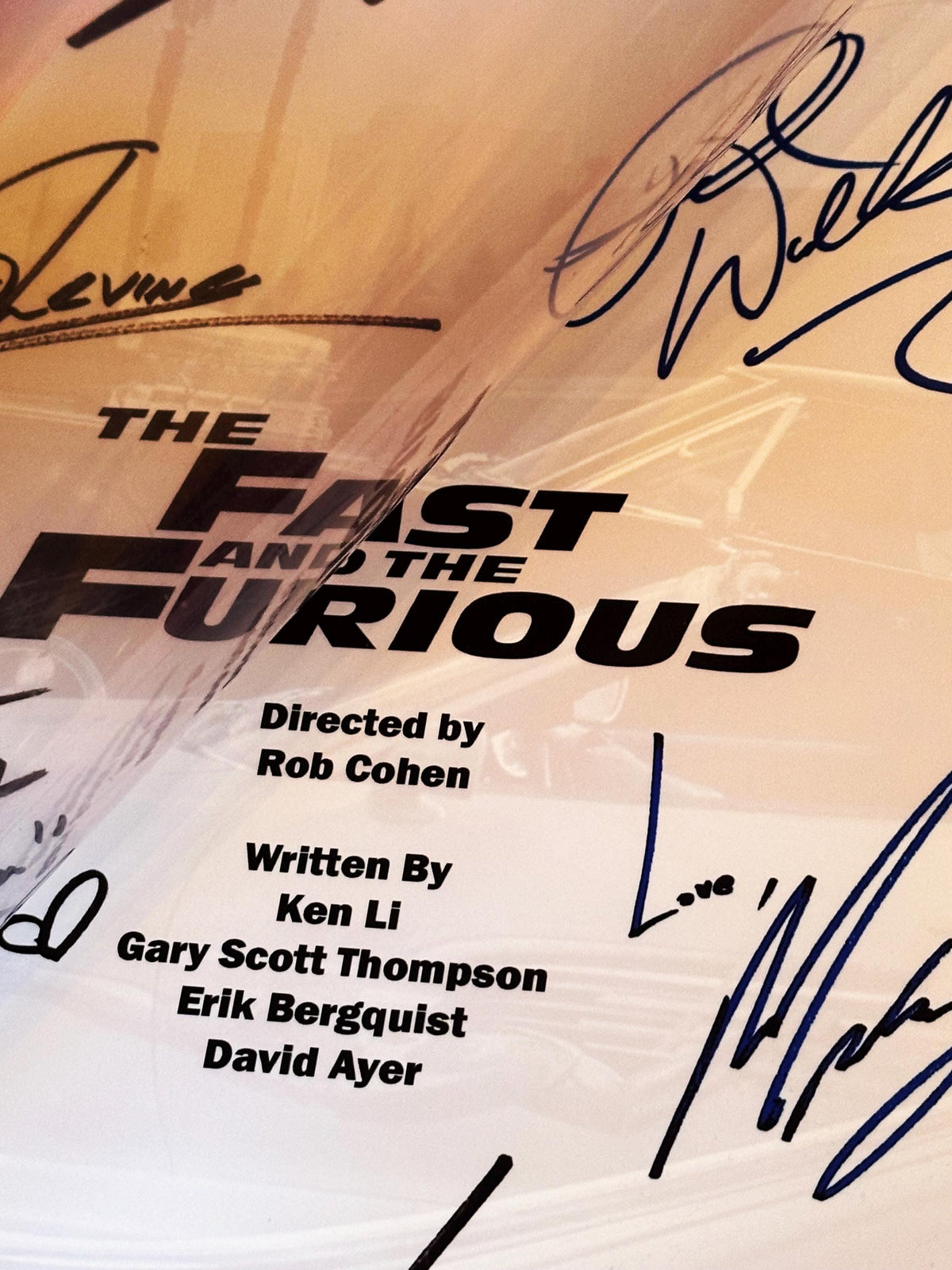 The Fast And The Furious Movie Script, With Printed Cast Signatures, Autographs