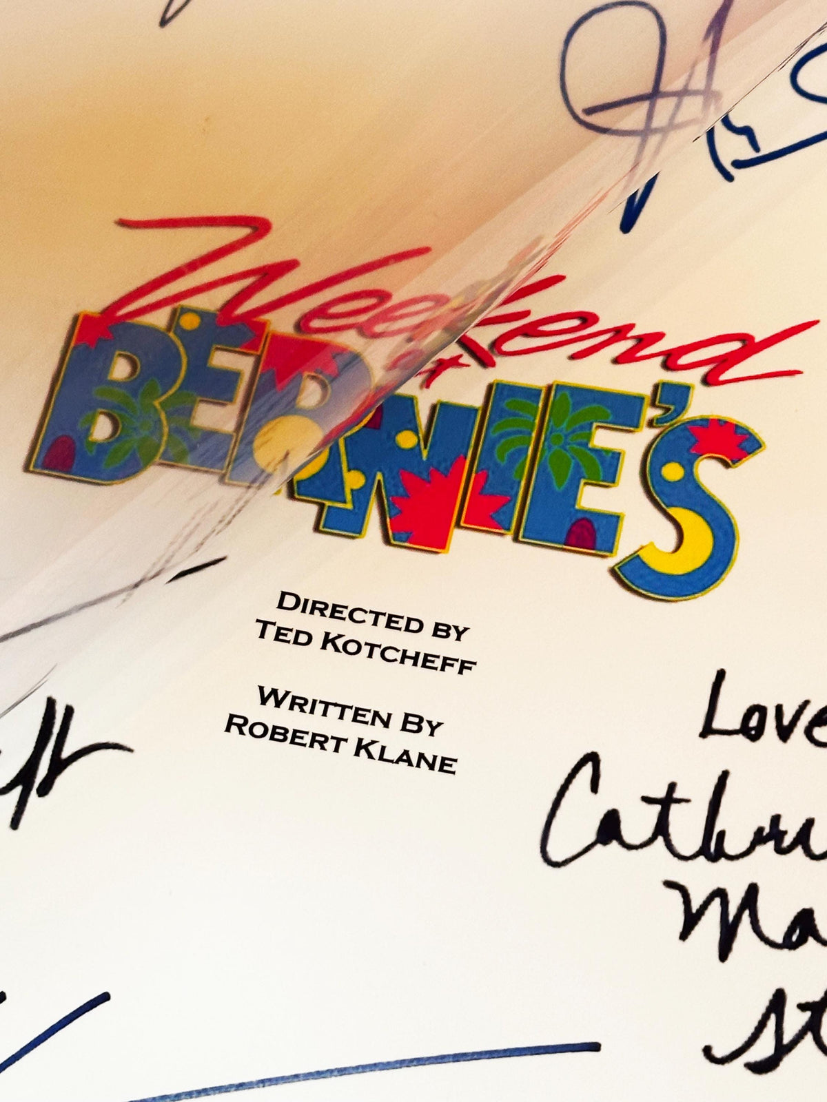 WEEKEND AT BERNIES Movie Script, With Printed Cast Signatures, Autographs
