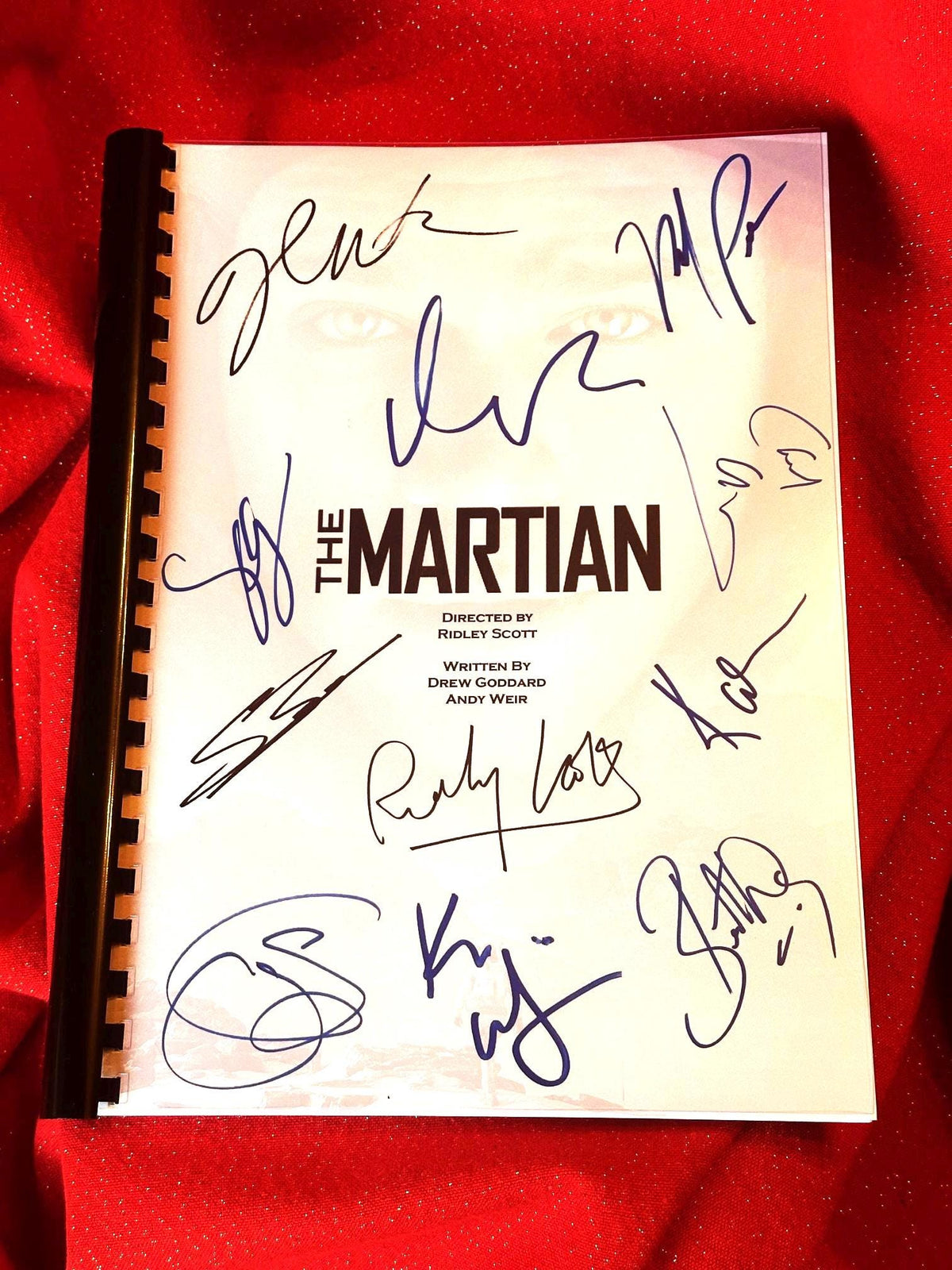 THE MARTIAN Signed Movie Script, With Printed Cast Signatures, Autographs