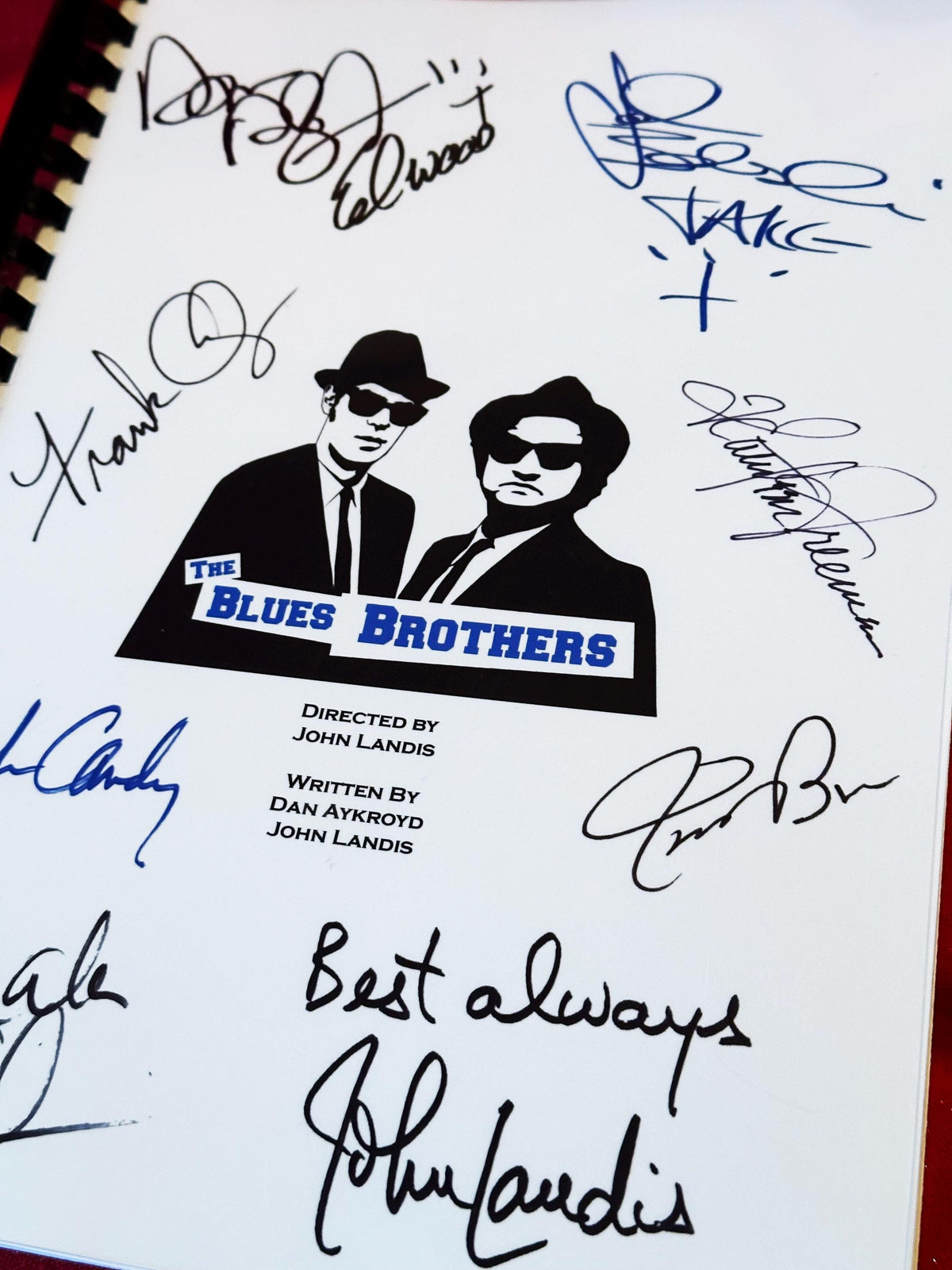 BLUES BROTHERS Movie Script, With Printed Cast Signatures, Autographs