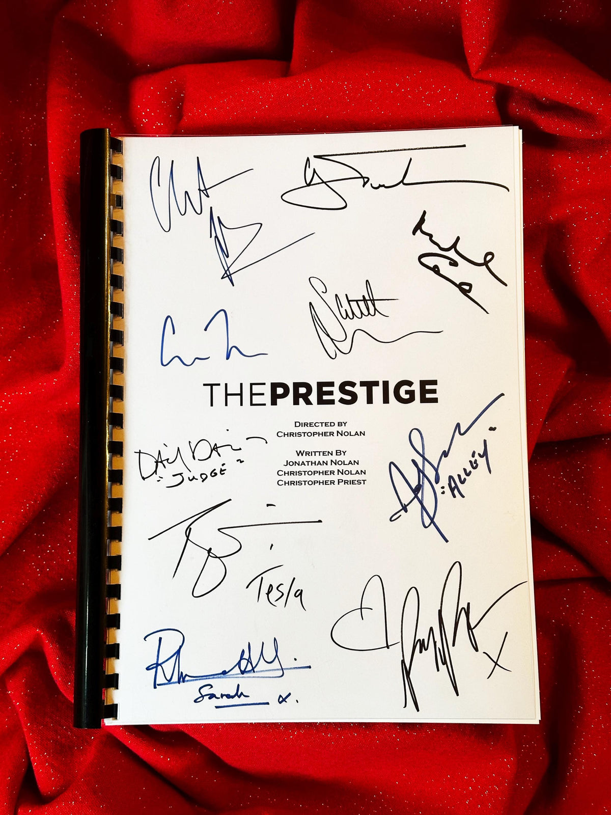 PRESTIGE Movie Script, With Printed Cast Signatures, Autographs