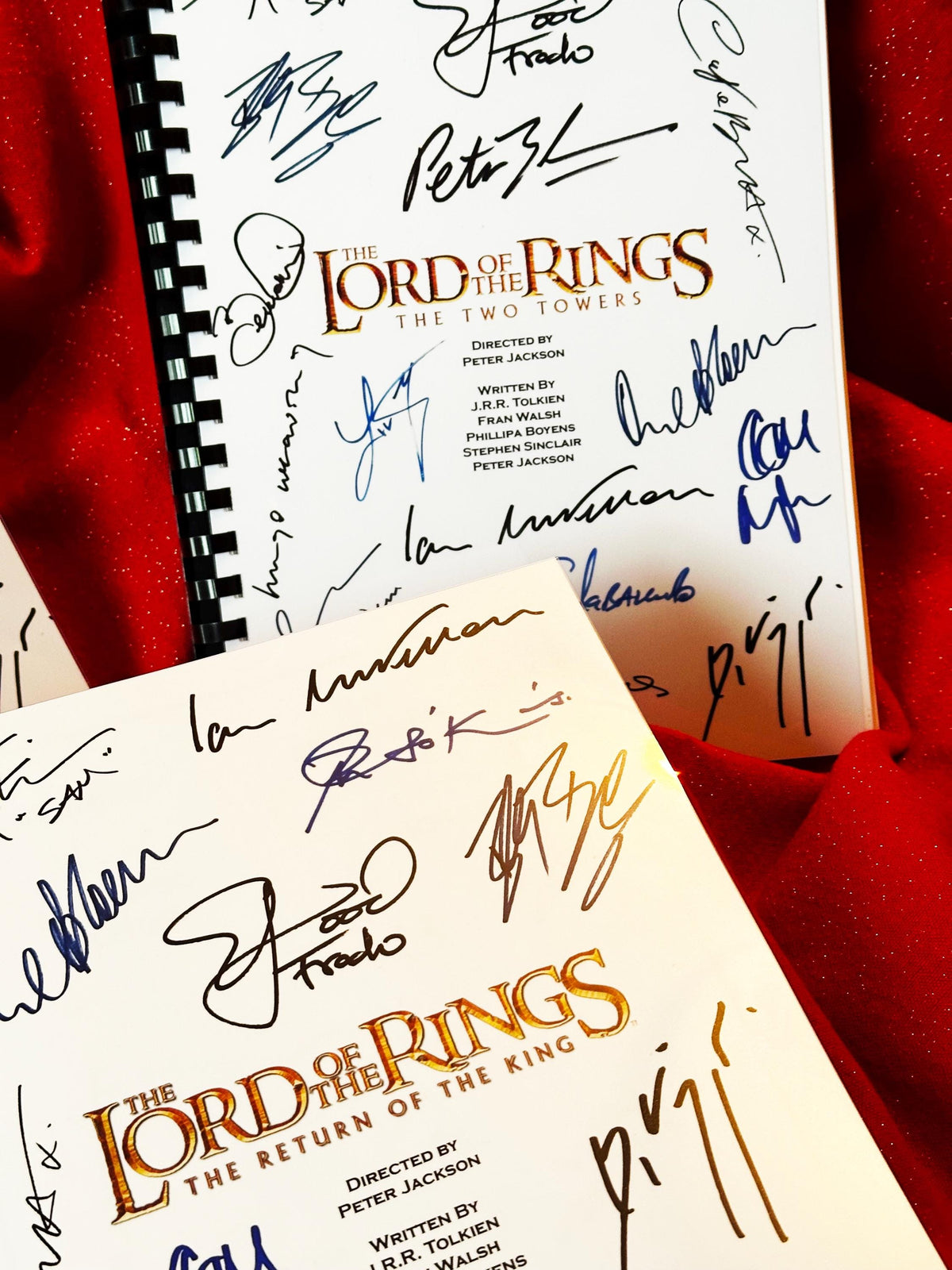 Lord, Rings, Script Collection, ALL 3 Trilogy Scripts, With Printed Cast Signatures, Autographs