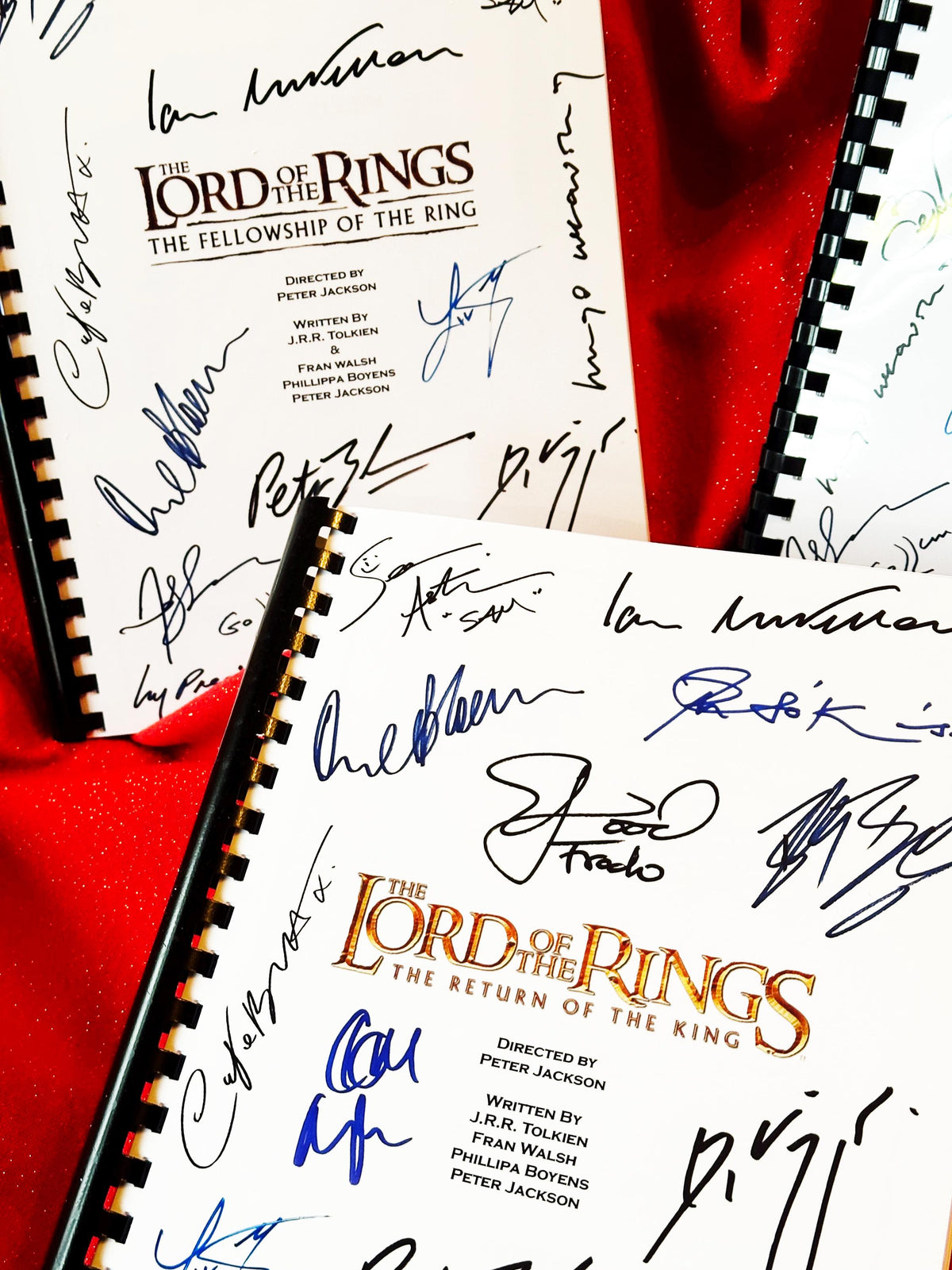 Lord, Rings, Script Collection, ALL 3 Trilogy Scripts, With Printed Cast Signatures, Autographs
