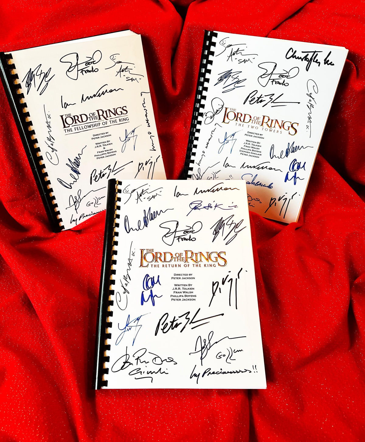 Lord, Rings, Script Collection, ALL 3 Trilogy Scripts, With Printed Cast Signatures, Autographs