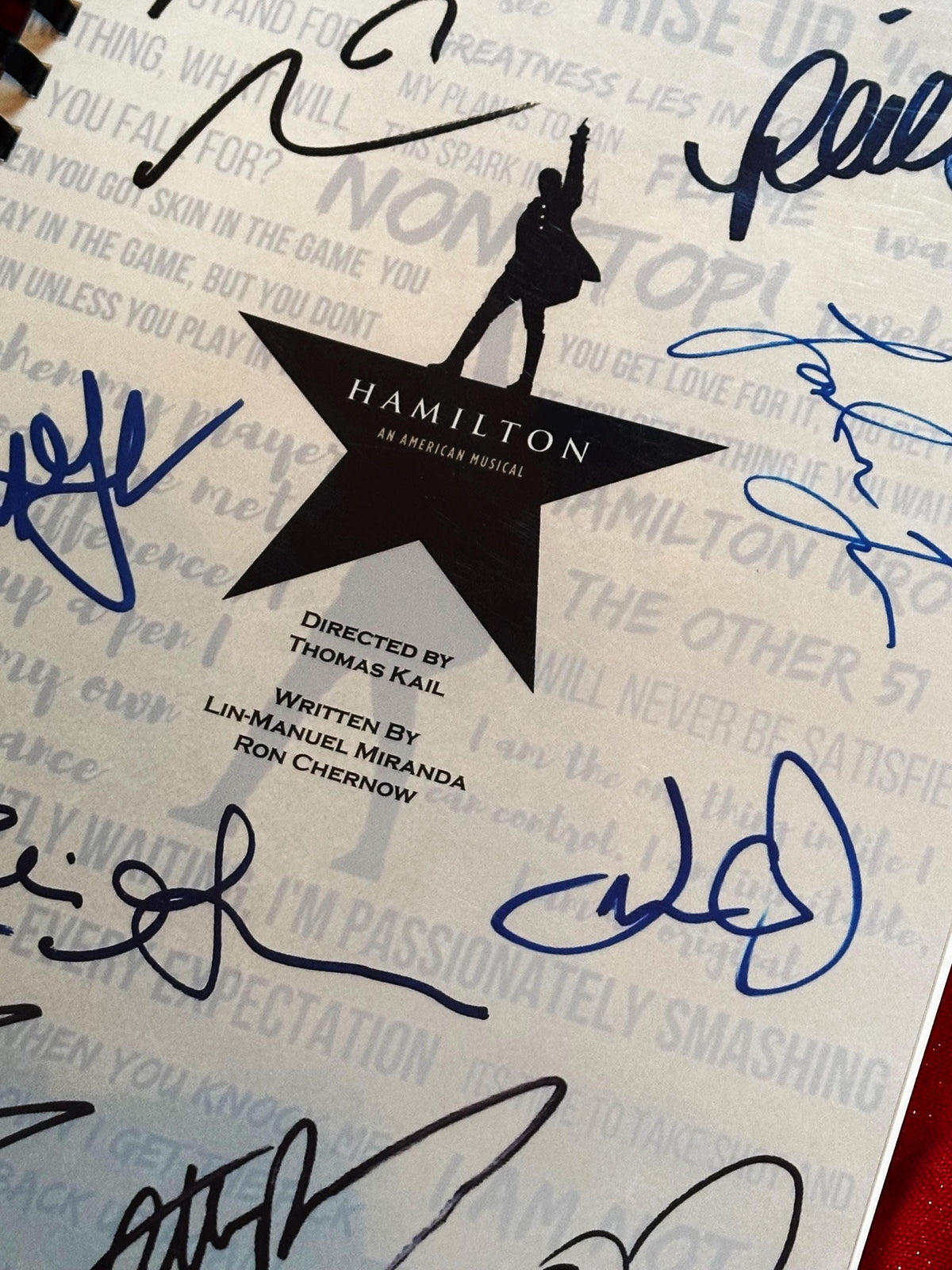 HAMILTON Movie Script, With Printed Cast Signatures, Autographs