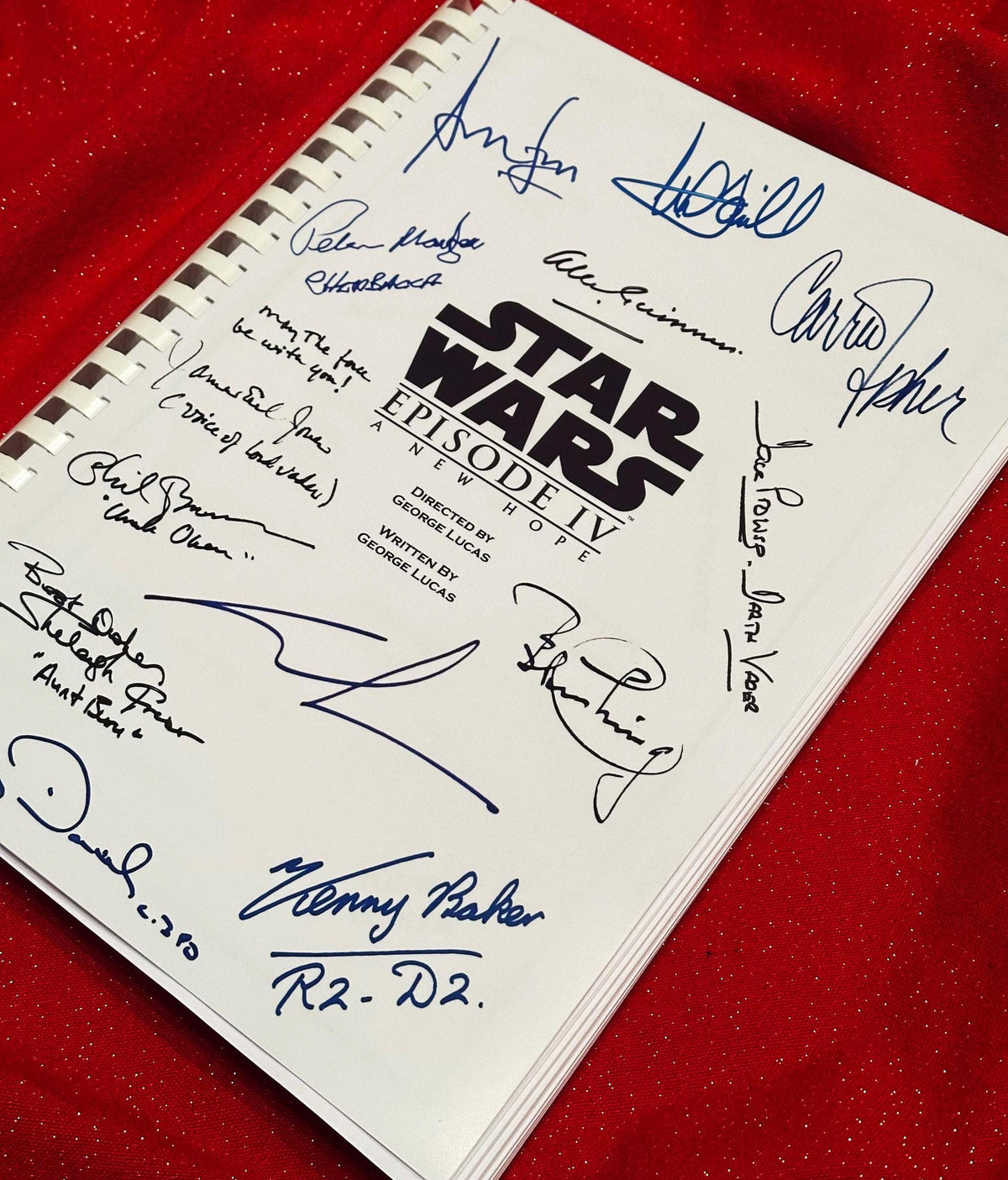 A New Hope, Movie Script, Screenplay, With Printed Cast Signatures, Autographs