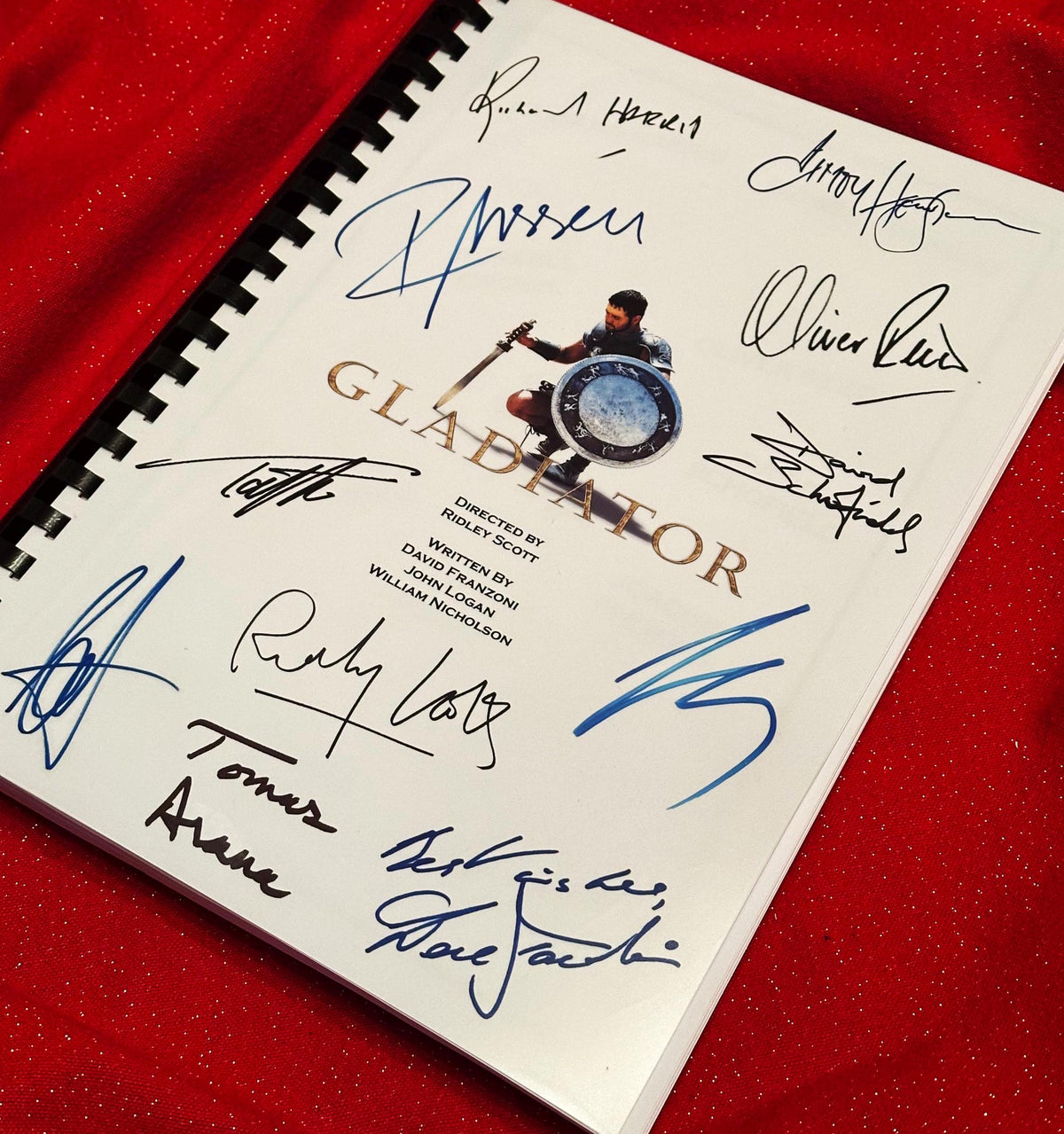 GLADIATOR Movie Script, With Printed Cast Signatures, Autographs