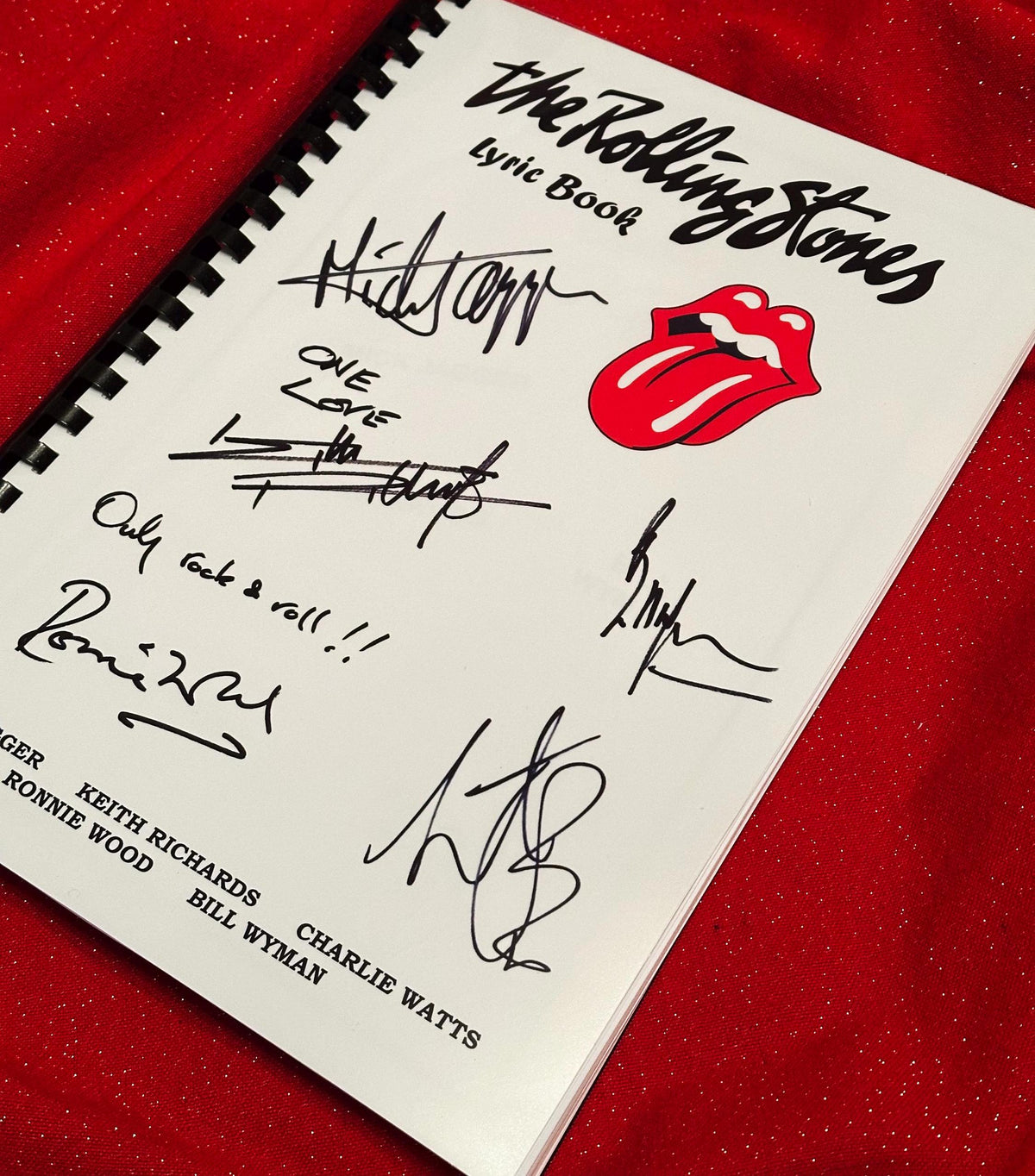 STONES Signed Lyric Book, With Printed Cast Signatures, Autographs