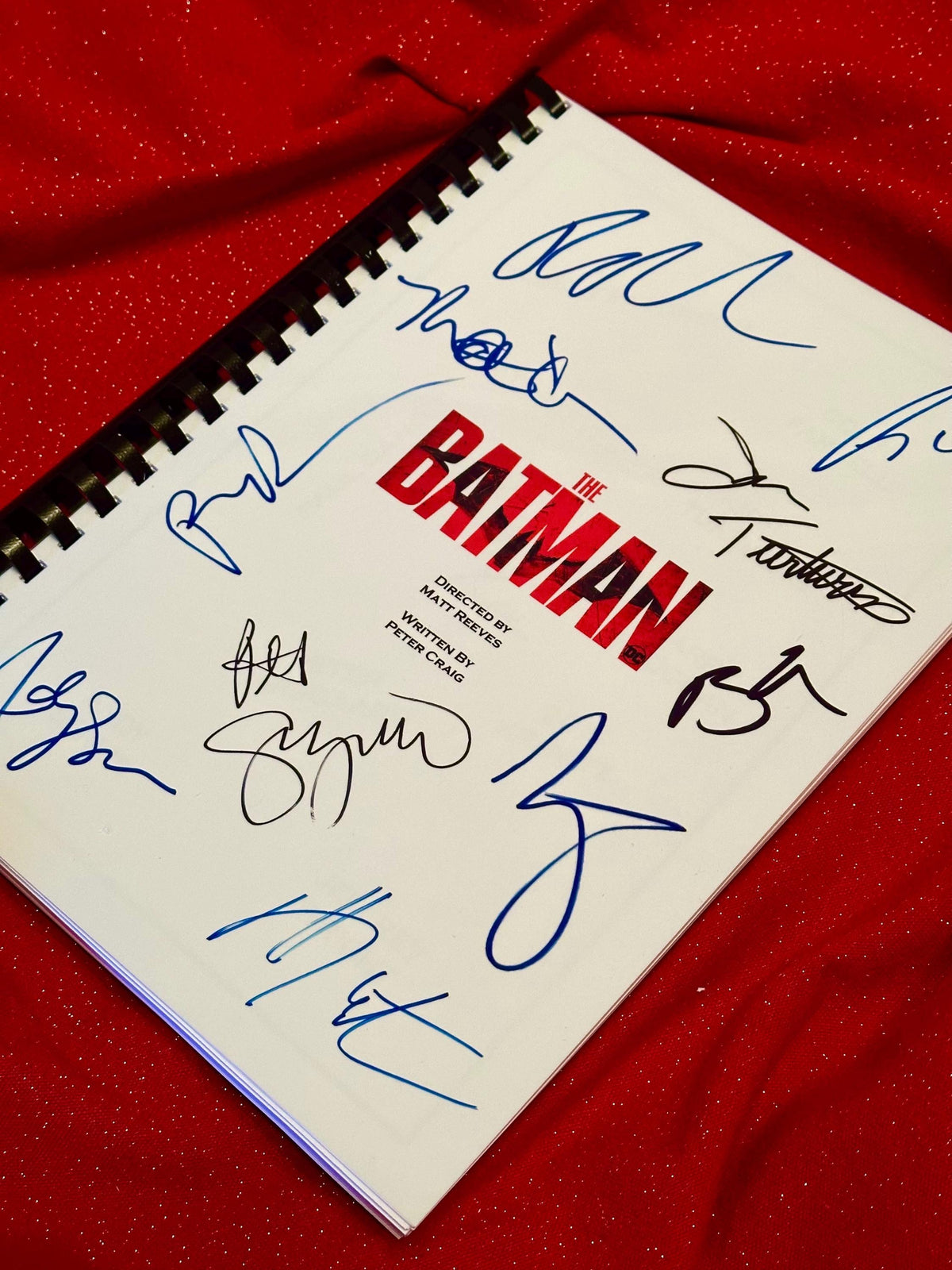 THE BAT MAN Movie Script, With Printed Cast Signatures, Autographs