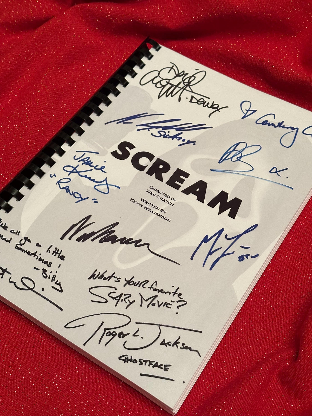 SCREAM Movie Script, With Printed Cast Signatures, Autographs