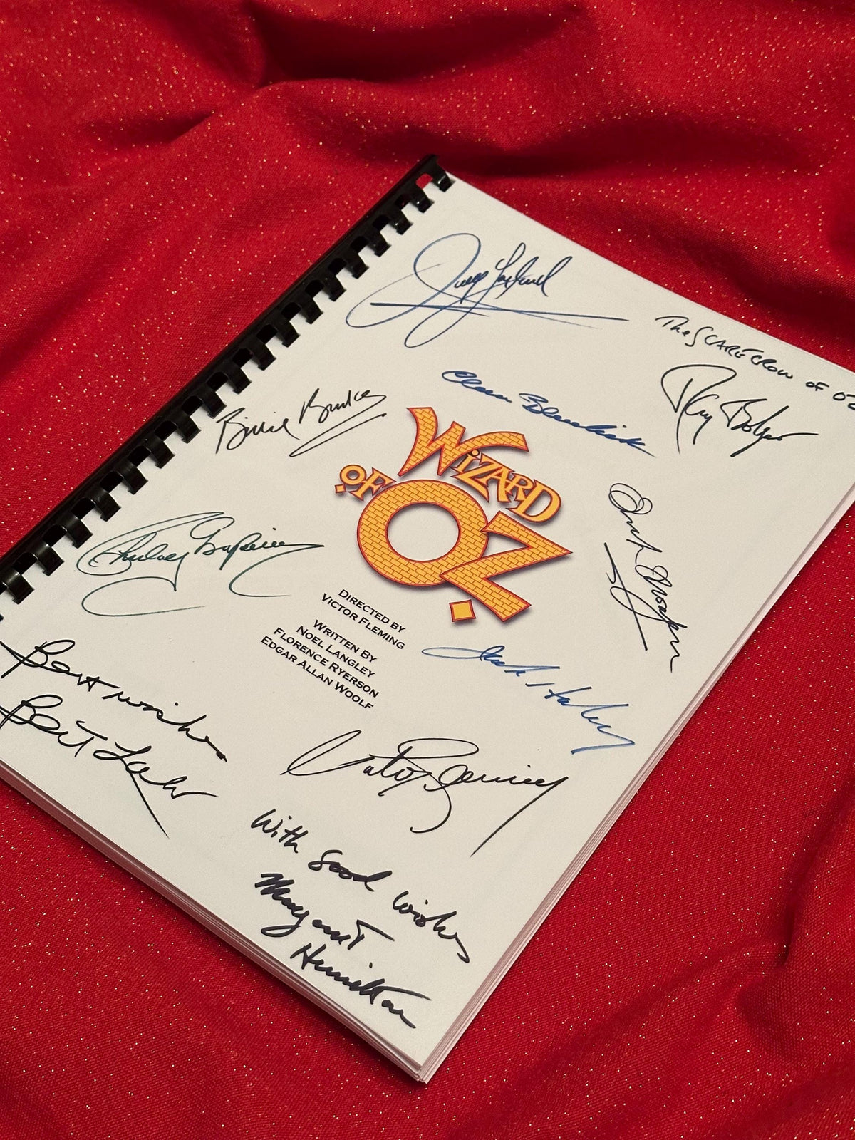 WIZARD OF OZ Movie Script, With Printed Cast Signatures, Autographs