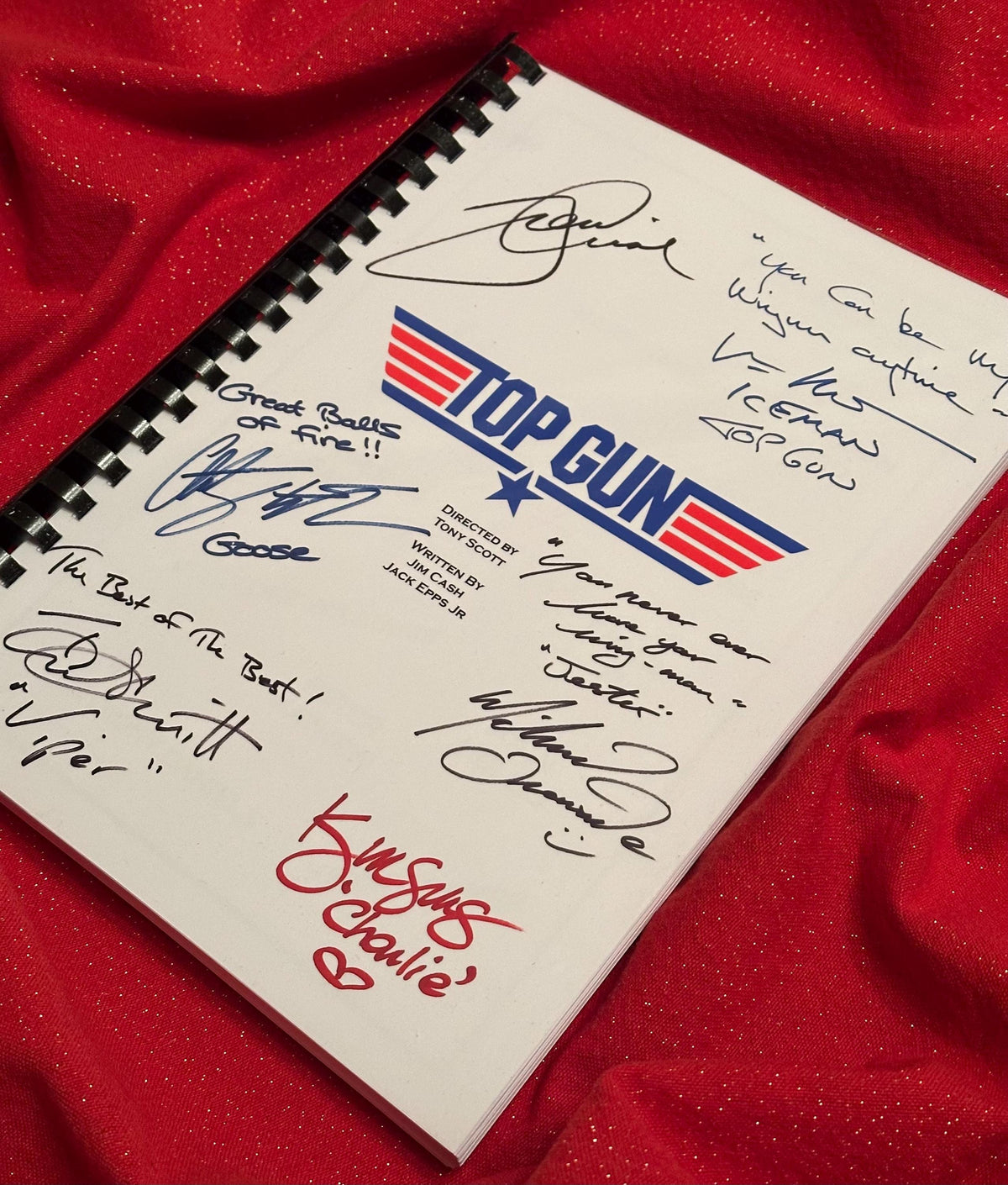 TOP GUN Movie Script, With Printed Cast Signatures, Autographs