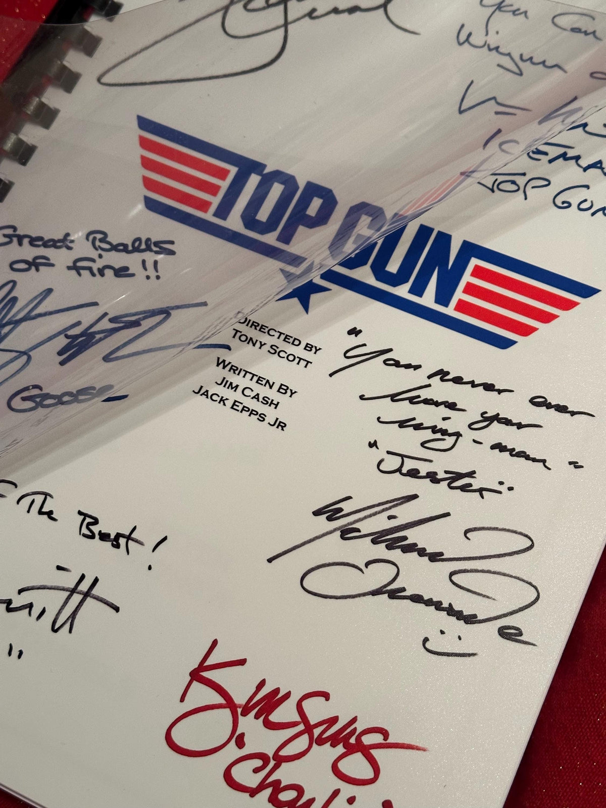 TOP GUN Movie Script, With Printed Cast Signatures, Autographs