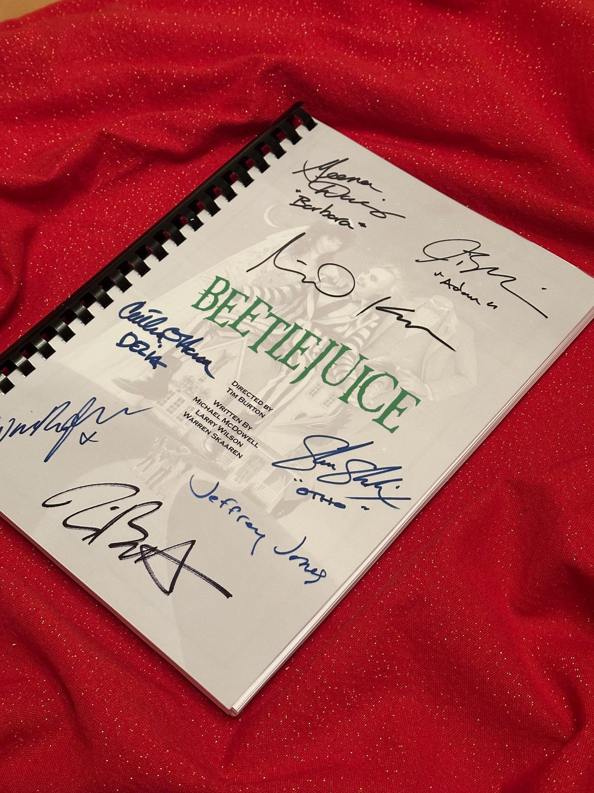 BEETLE, JUICE Movie Script, With Printed Cast Signatures, Autographs