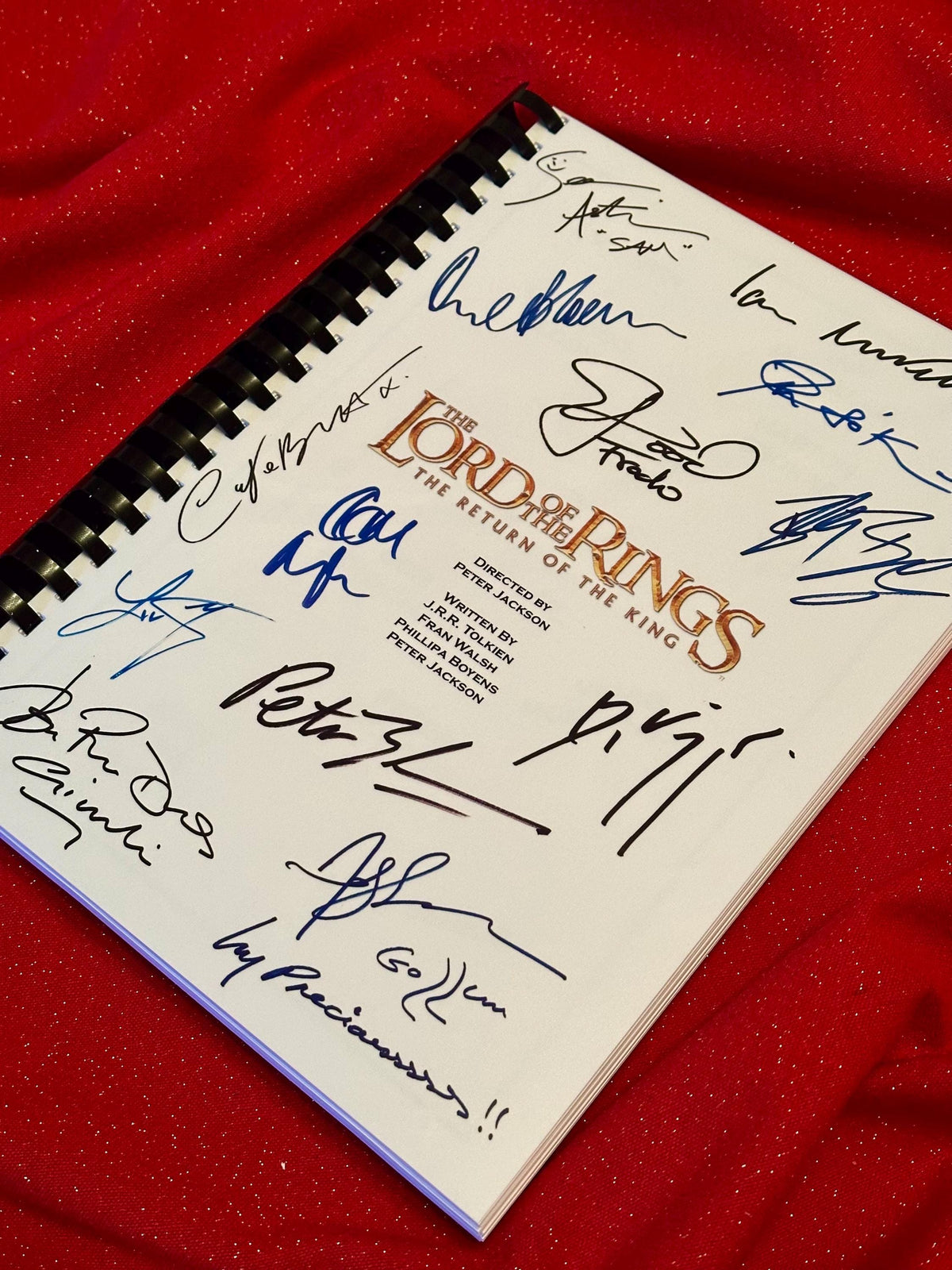 Lord, Rings Return, The King Movie Script, With Printed Cast Signatures, Autographs