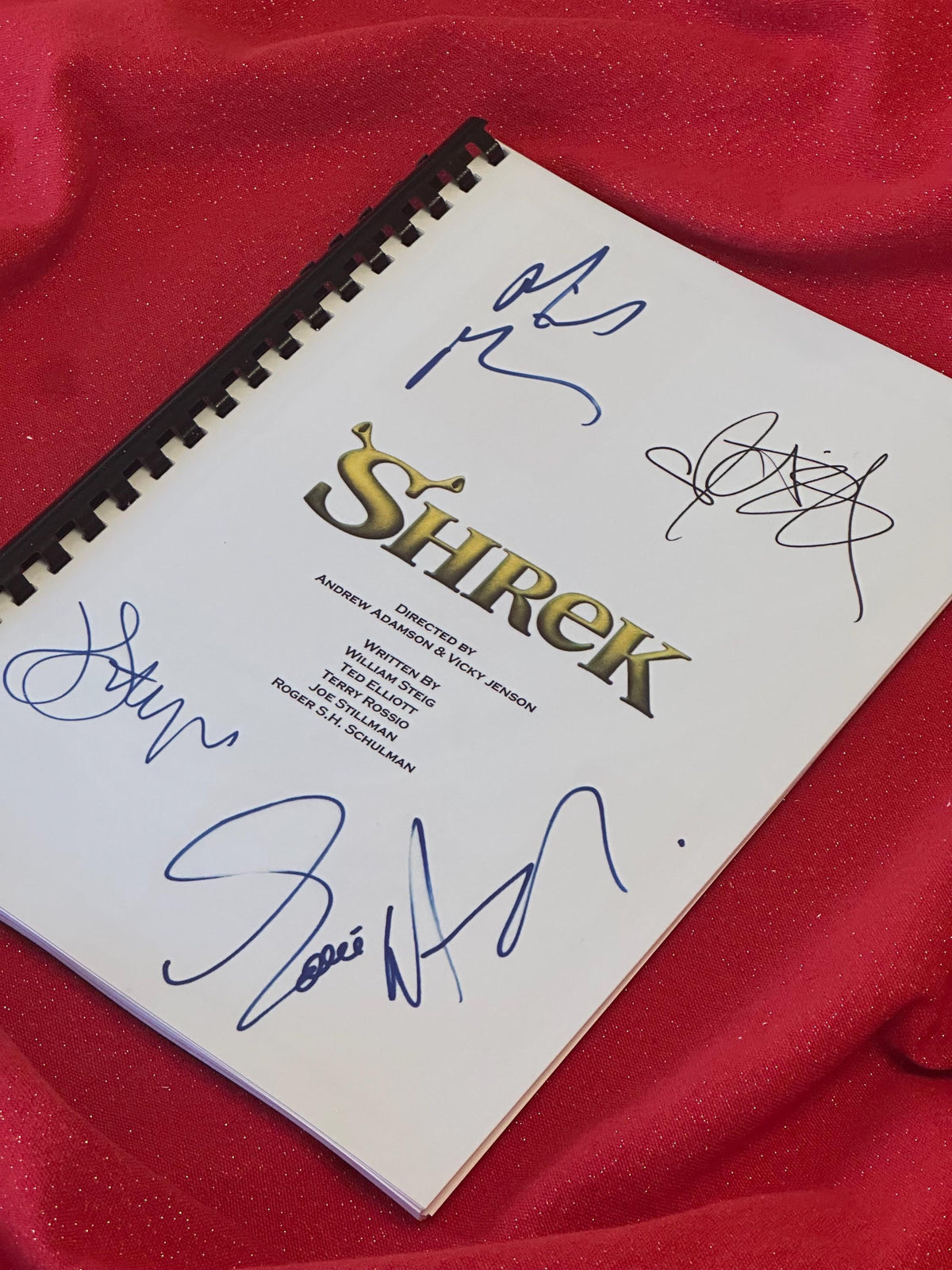 SHREK Signed Movie Script, With Printed Cast Signatures, Autographs