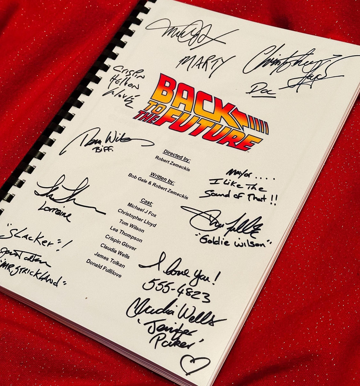Back, Future Movie Script, With Printed Cast Signatures, Autographs