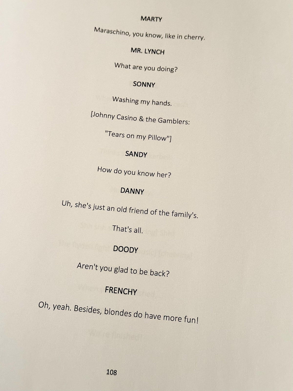 GREASE Signed Movie Script, With Printed Cast Signatures, Autographs