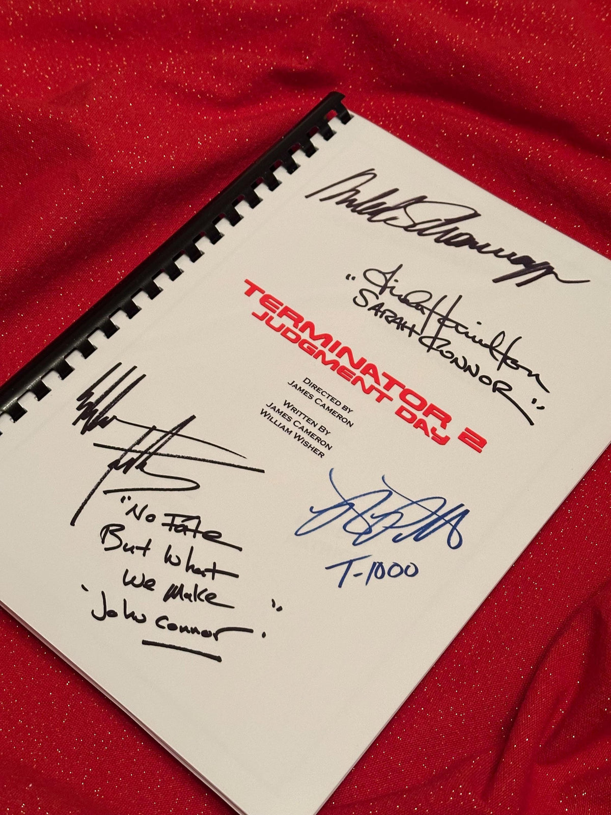 TERMINATOR 2 Judgment Day Movie Script, With Printed Cast Signatures, Autographs