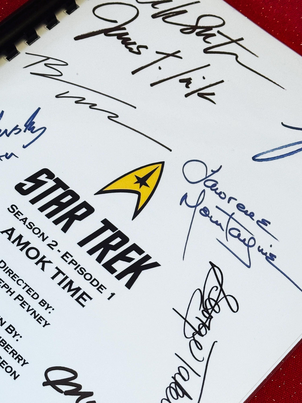 TREK, Original Series Script, AMOK TIME, With Printed Cast Signatures, Autographs
