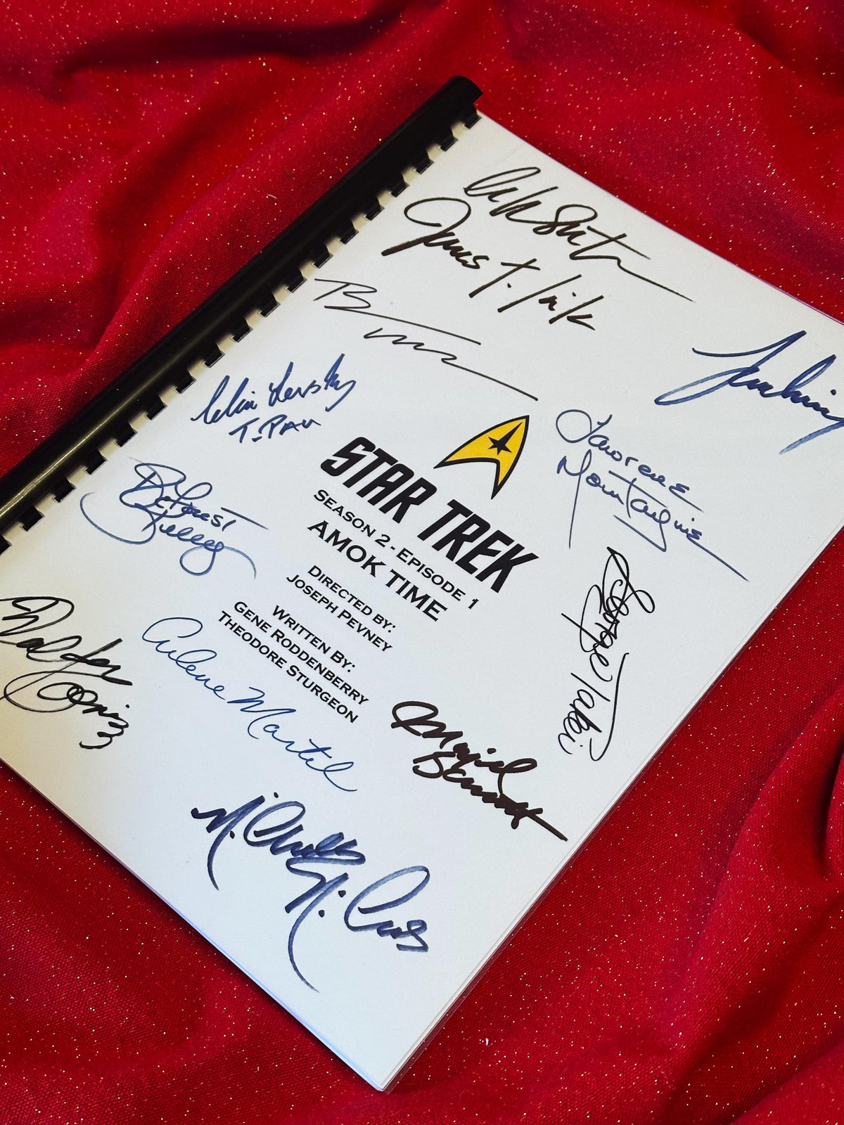 TREK, Original Series Script, AMOK TIME, With Printed Cast Signatures, Autographs