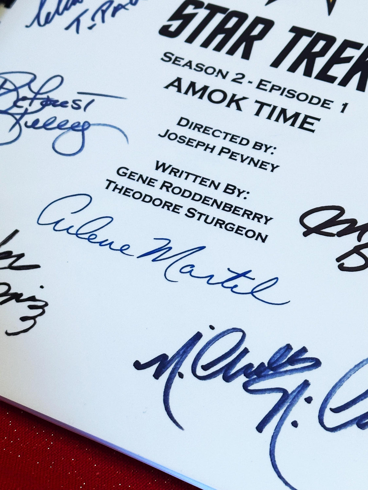 TREK, Original Series Script, AMOK TIME, With Printed Cast Signatures, Autographs