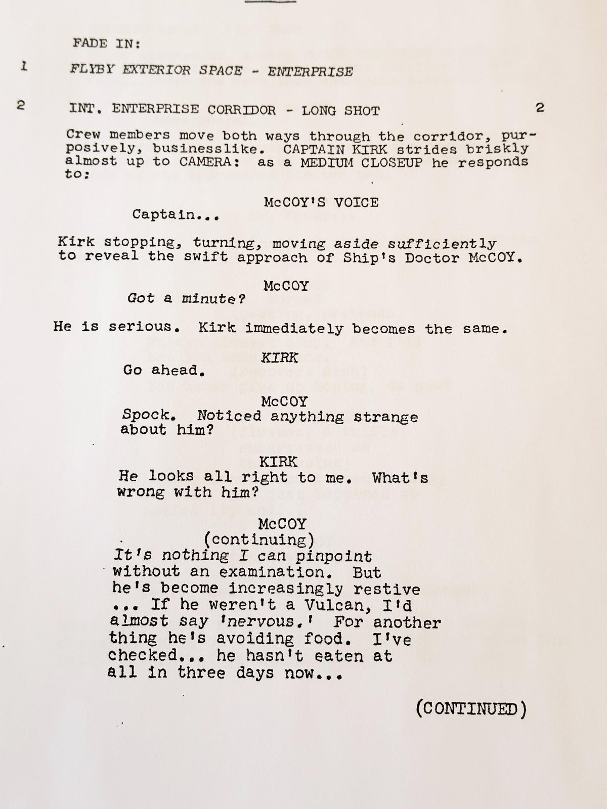 TREK, Original Series Script, AMOK TIME, With Printed Cast Signatures, Autographs