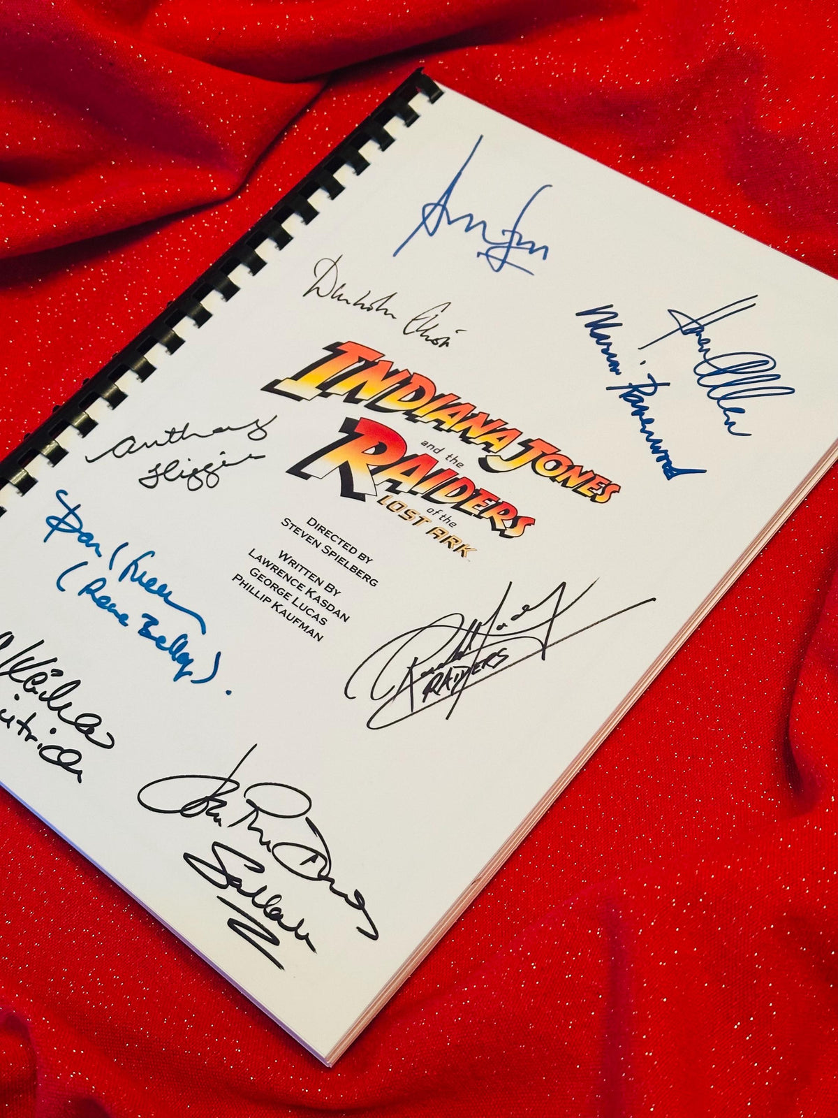 I, JONES Raiders, Signed Movie Script, With Printed Cast Signatures, Autographs