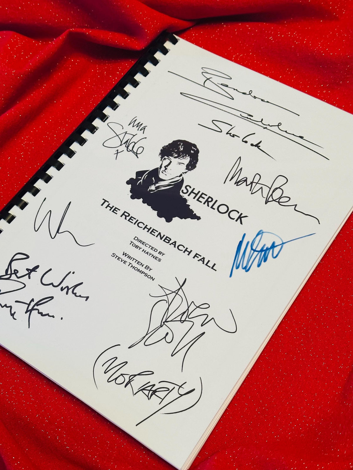 SHERLOCK The Reichenbach Fall Script, With Printed Cast Signatures, Autographs