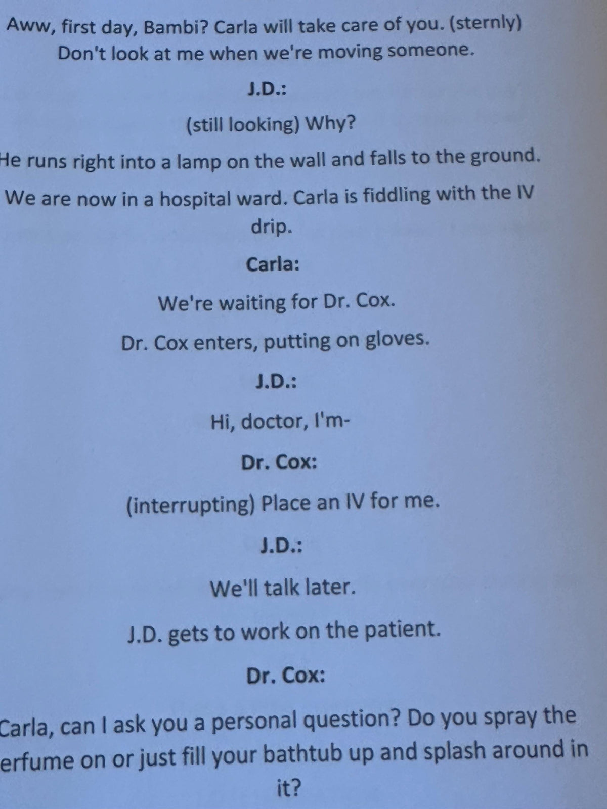SCRUBS Script, With Printed Cast Signatures, Autographs