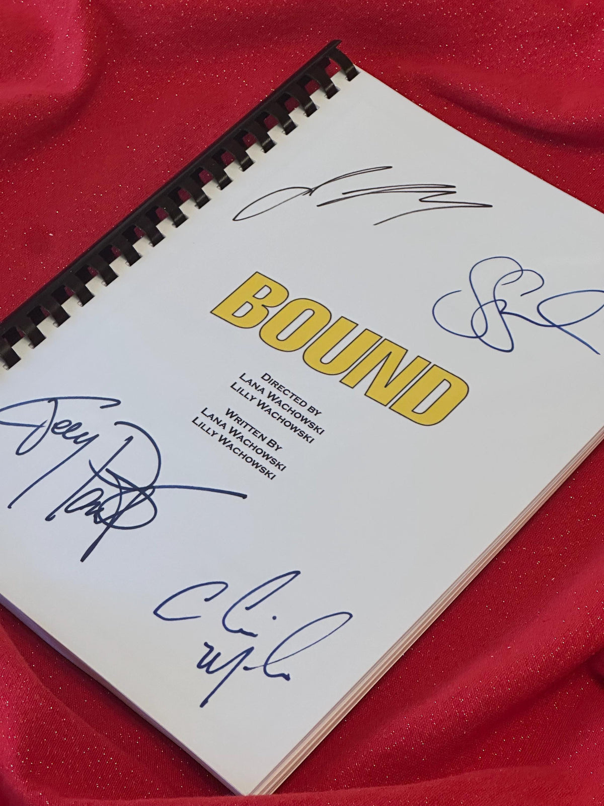 BOUND Movie Script, With Printed Cast Signatures, Autographs