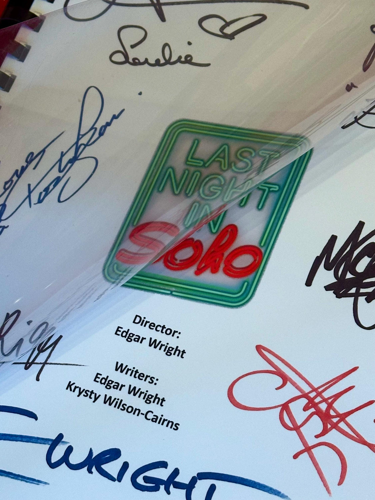 LAST NIGHT, SOHO Movie Script, With Printed Cast Signatures, Autographs