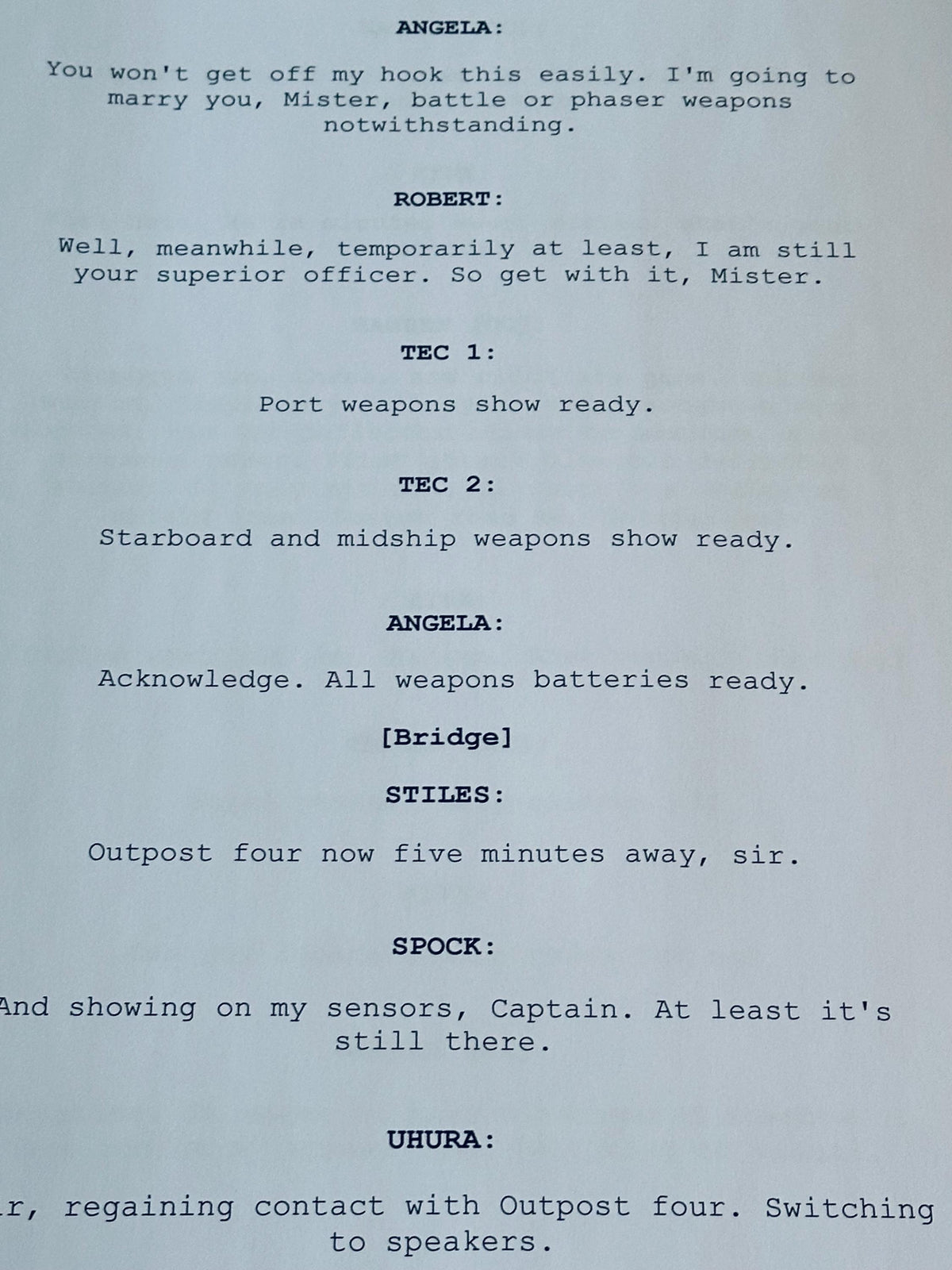 TREK TV Series Script, With Printed Cast Signatures, Autographs