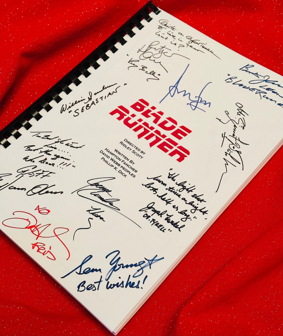 BLADE RUNNER Signed Movie Script, With Printed Cast Signatures, Autographs
