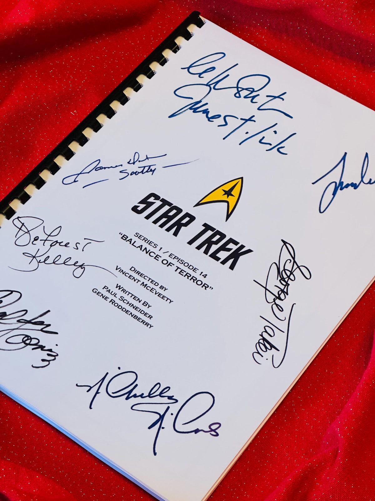 TREK TV Series Script, With Printed Cast Signatures, Autographs