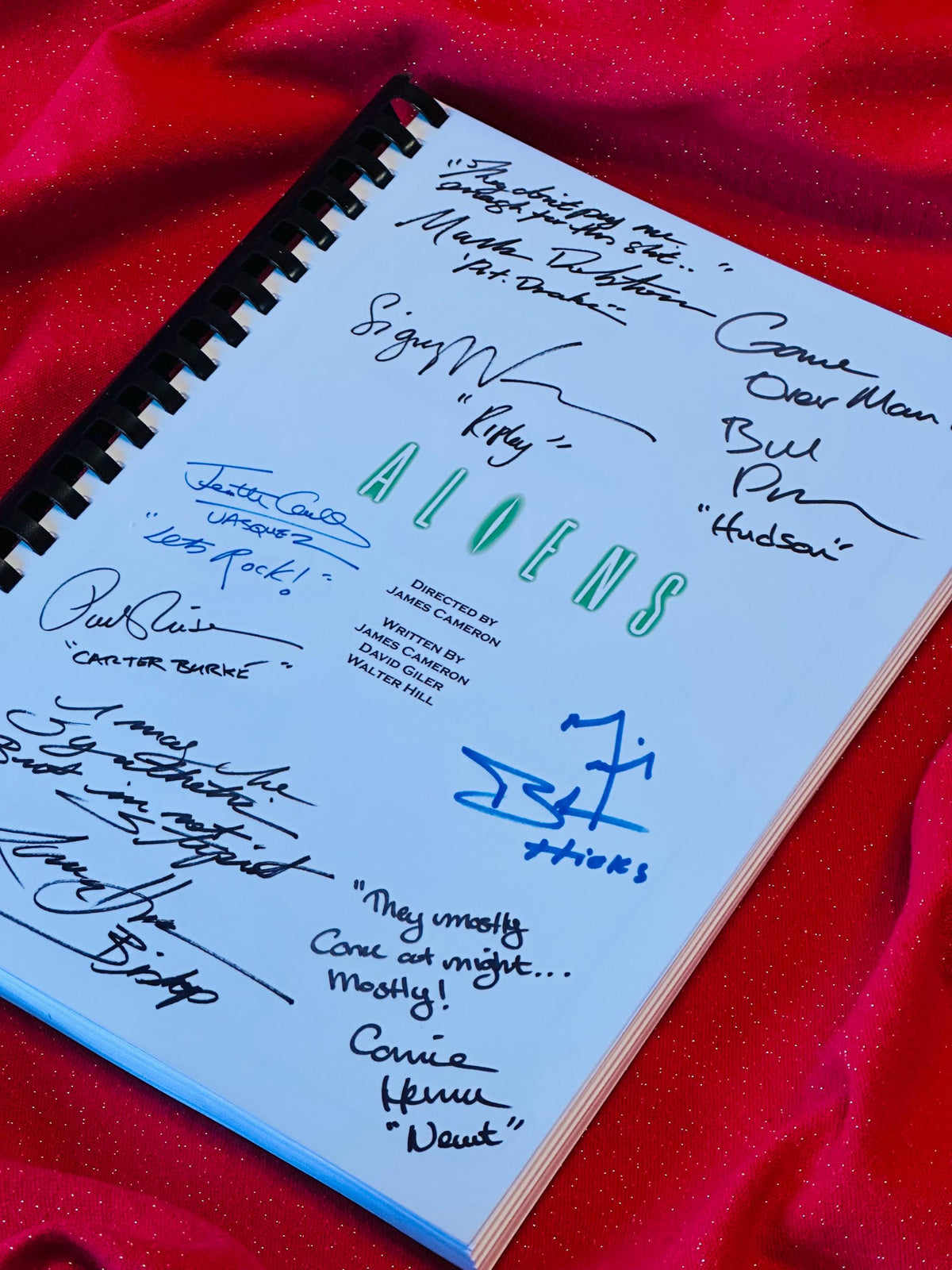 ALIENS Movie Script, Screenplay, With Printed Cast Signatures, Autographs