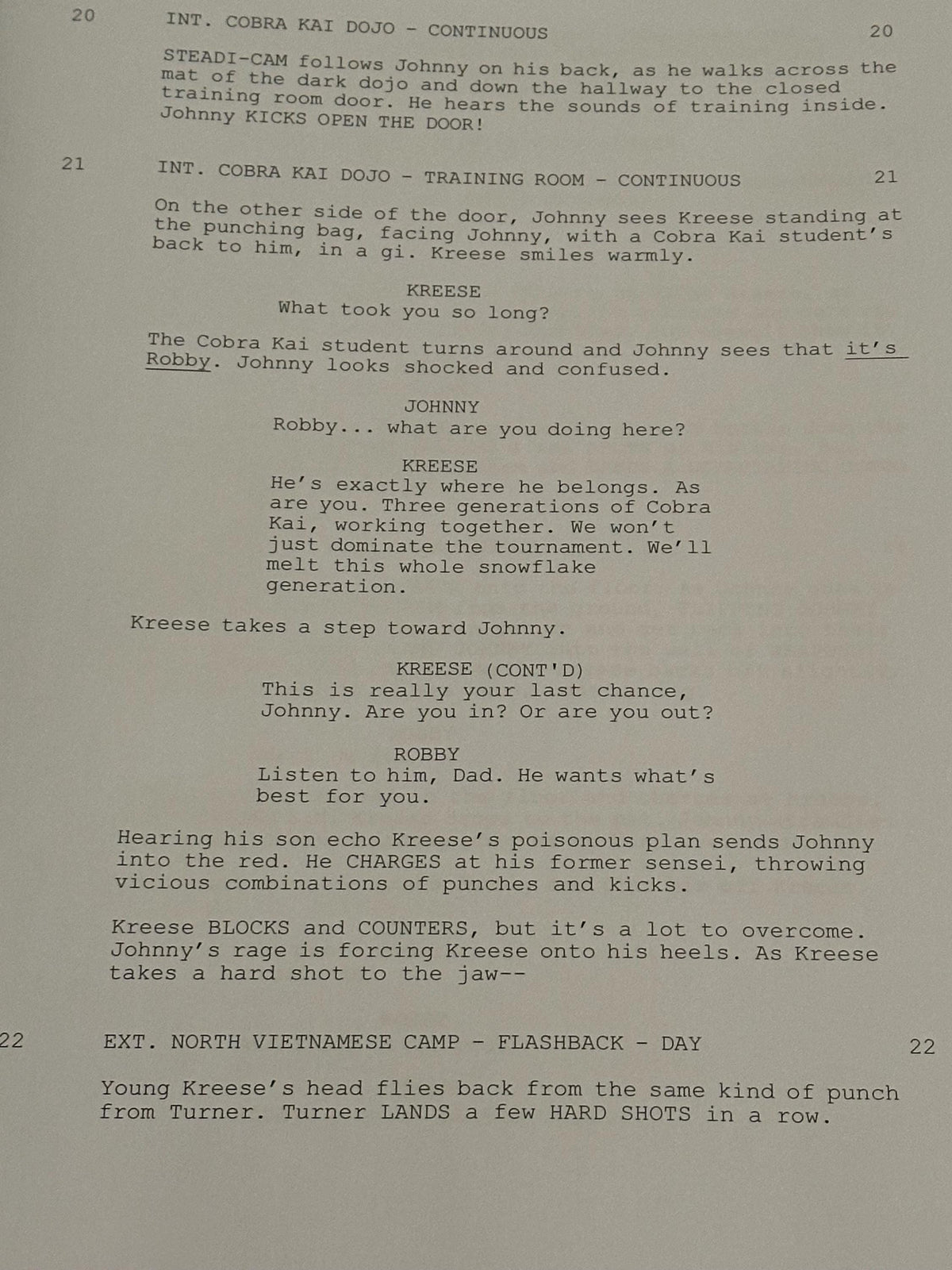 COBRA, KAI Signed Script, With Printed Cast Signatures, Autographs