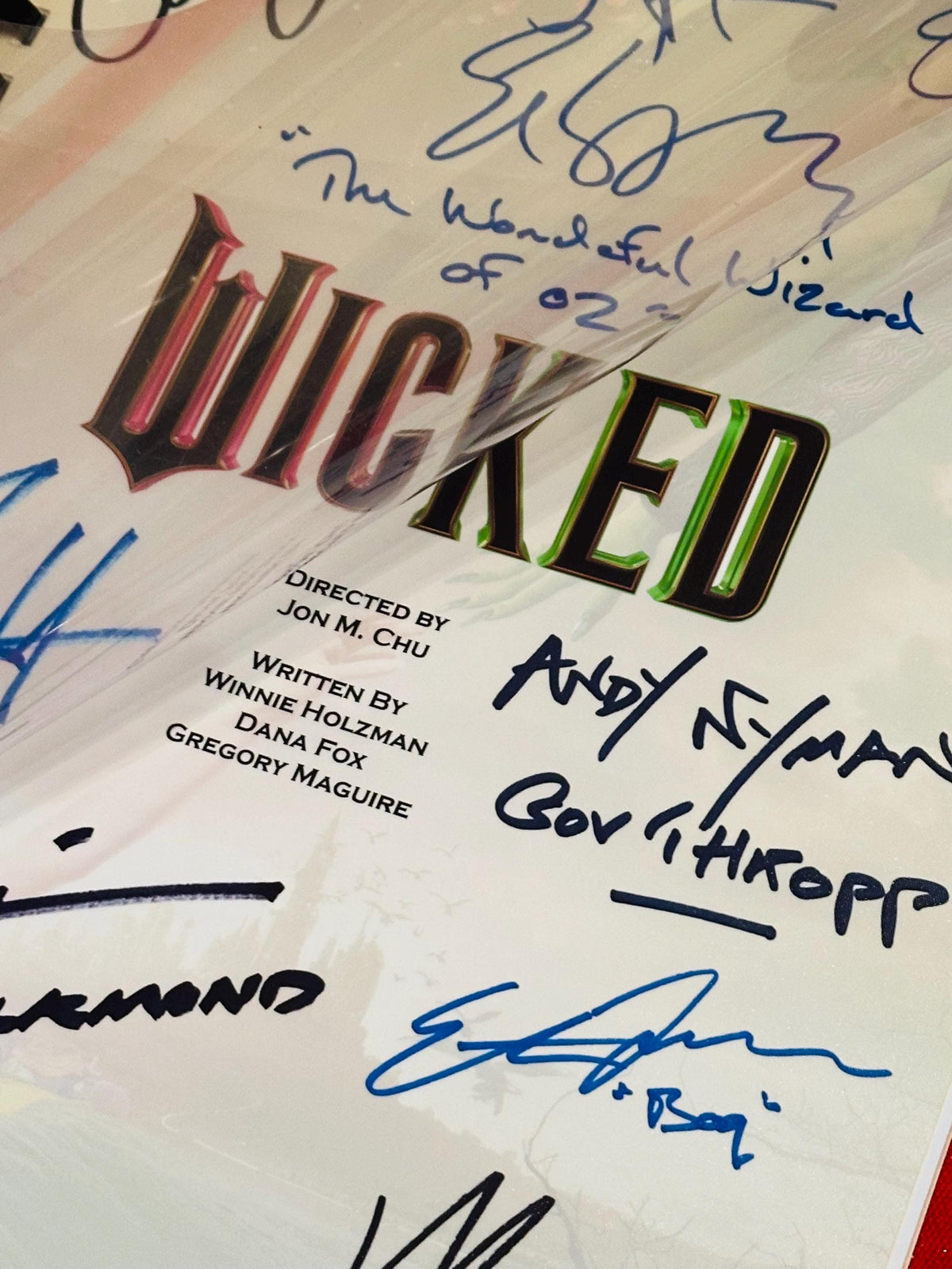WICKED, Movie Script, With Printed Cast Signatures, Autographs