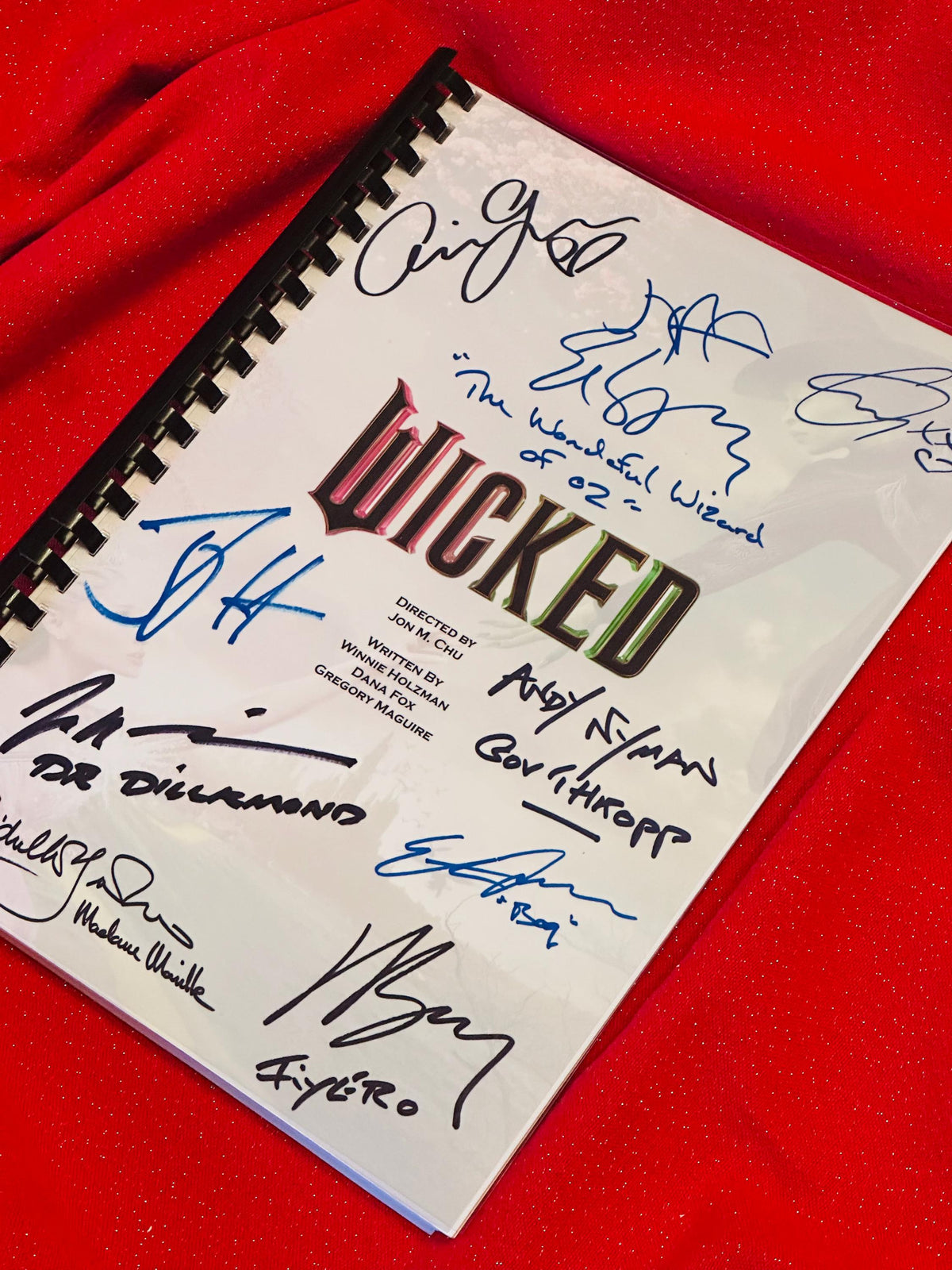 WICKED, Movie Script, With Printed Cast Signatures, Autographs