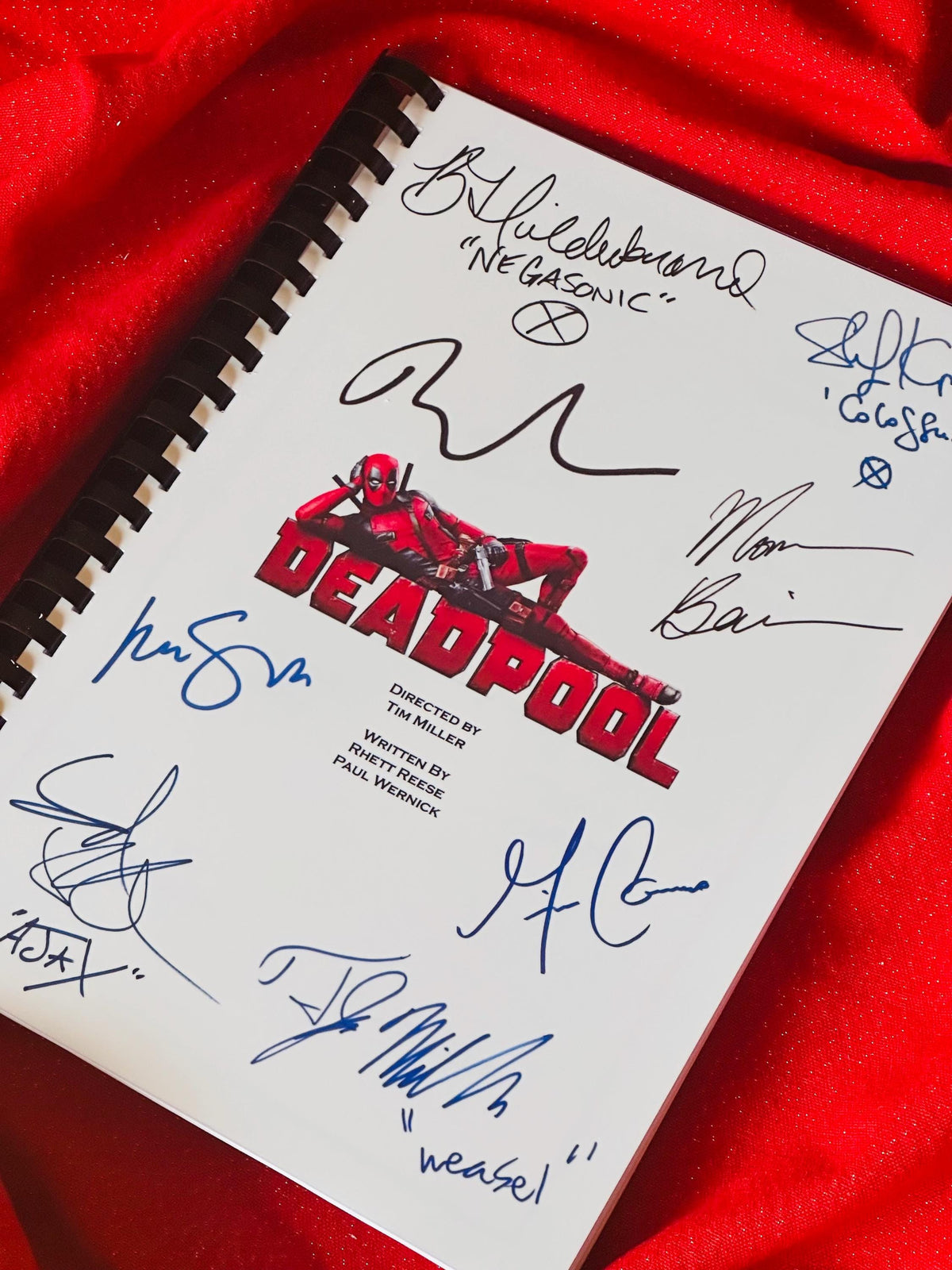 DEAD, POOL Movie Script, With Printed Cast Signatures, Autographs