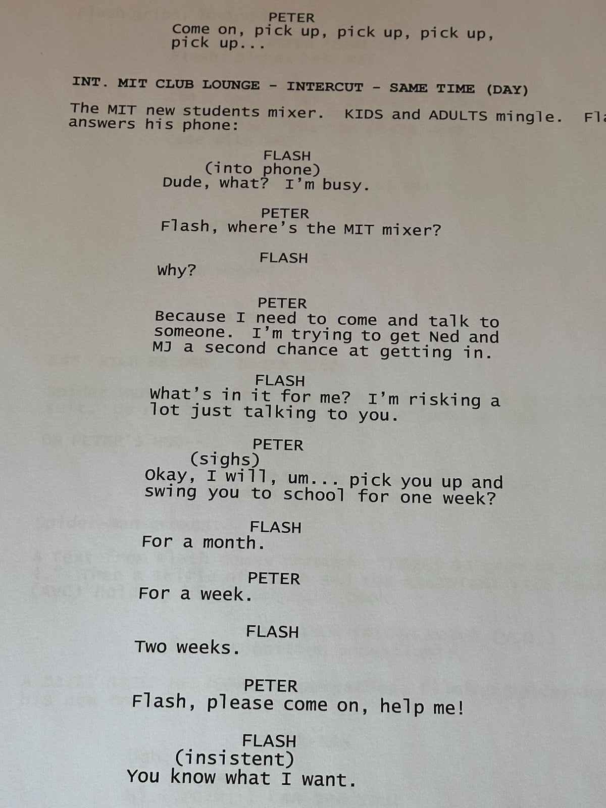 No Way Home Signed Movie Script, With Printed Cast Signatures, Autographs