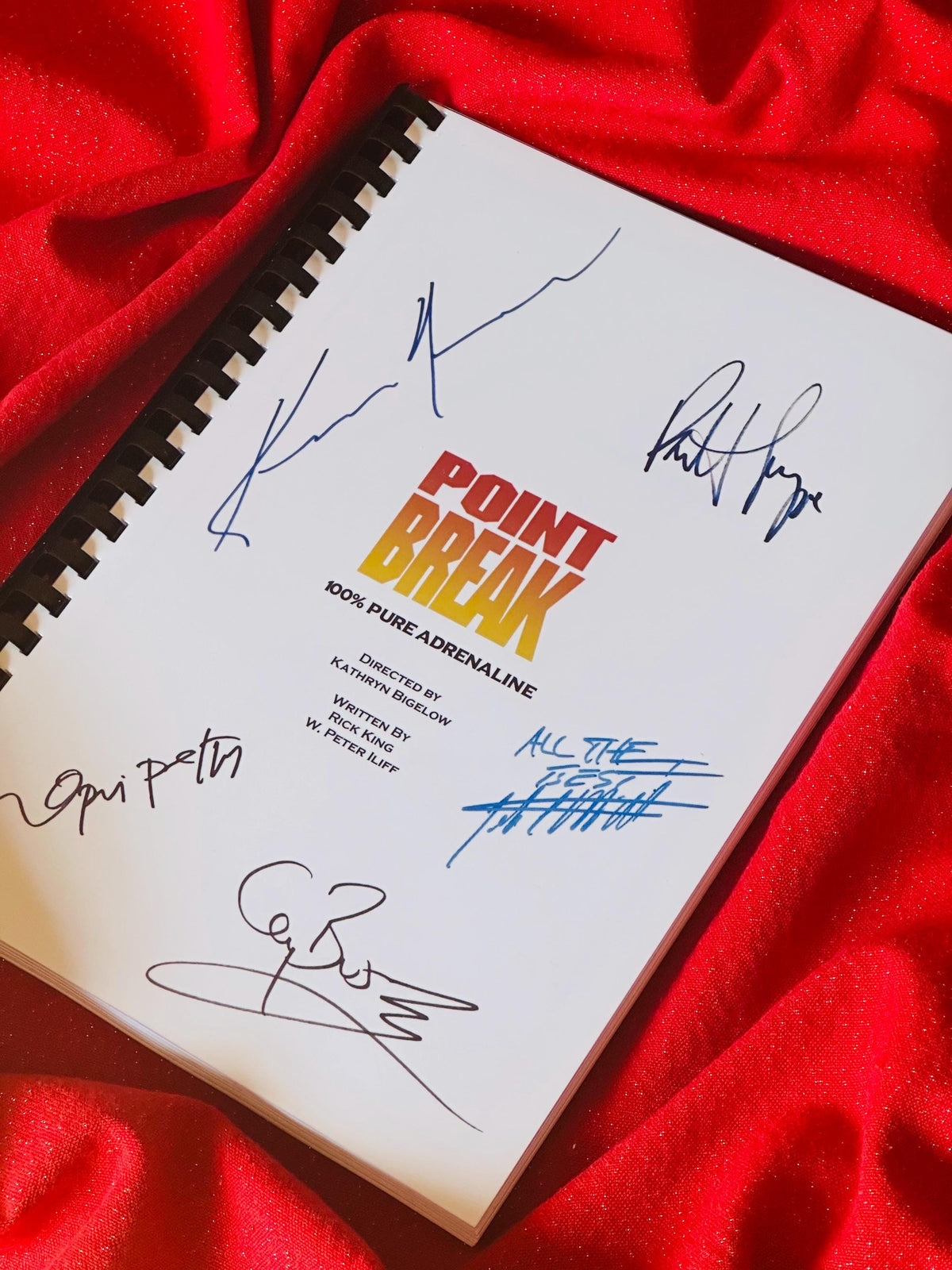 POINT, BREAK Signed Movie Script, With Printed Cast Signatures, Autographs