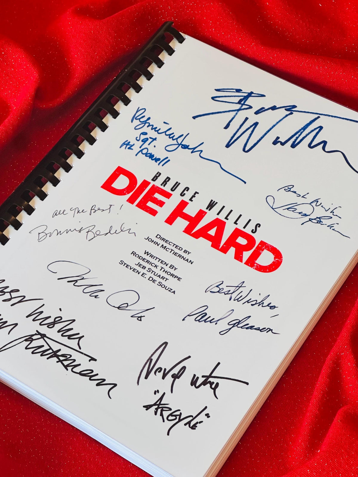 DIE HARD Signed Movie Script, With Printed Cast Signatures, Autographs