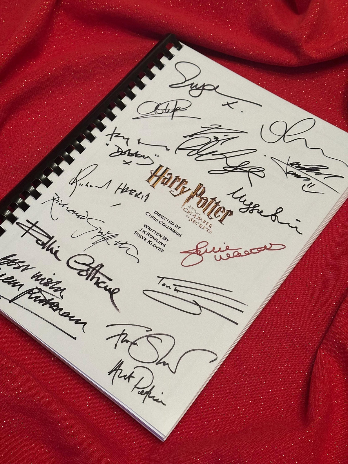 CHAMBER, SECRETS Signed Movie Script, With Printed Cast Signatures, Autographs