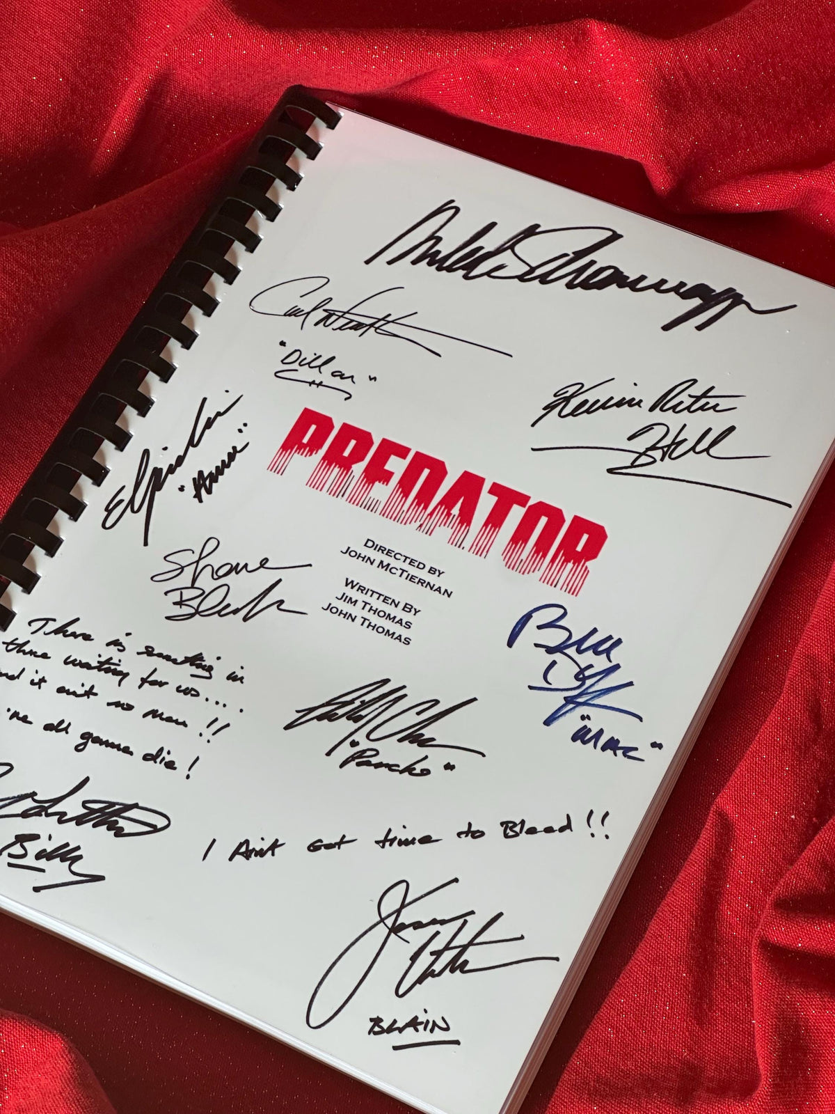 PREDATOR Movie Script, With Printed Cast Signatures, Autographs