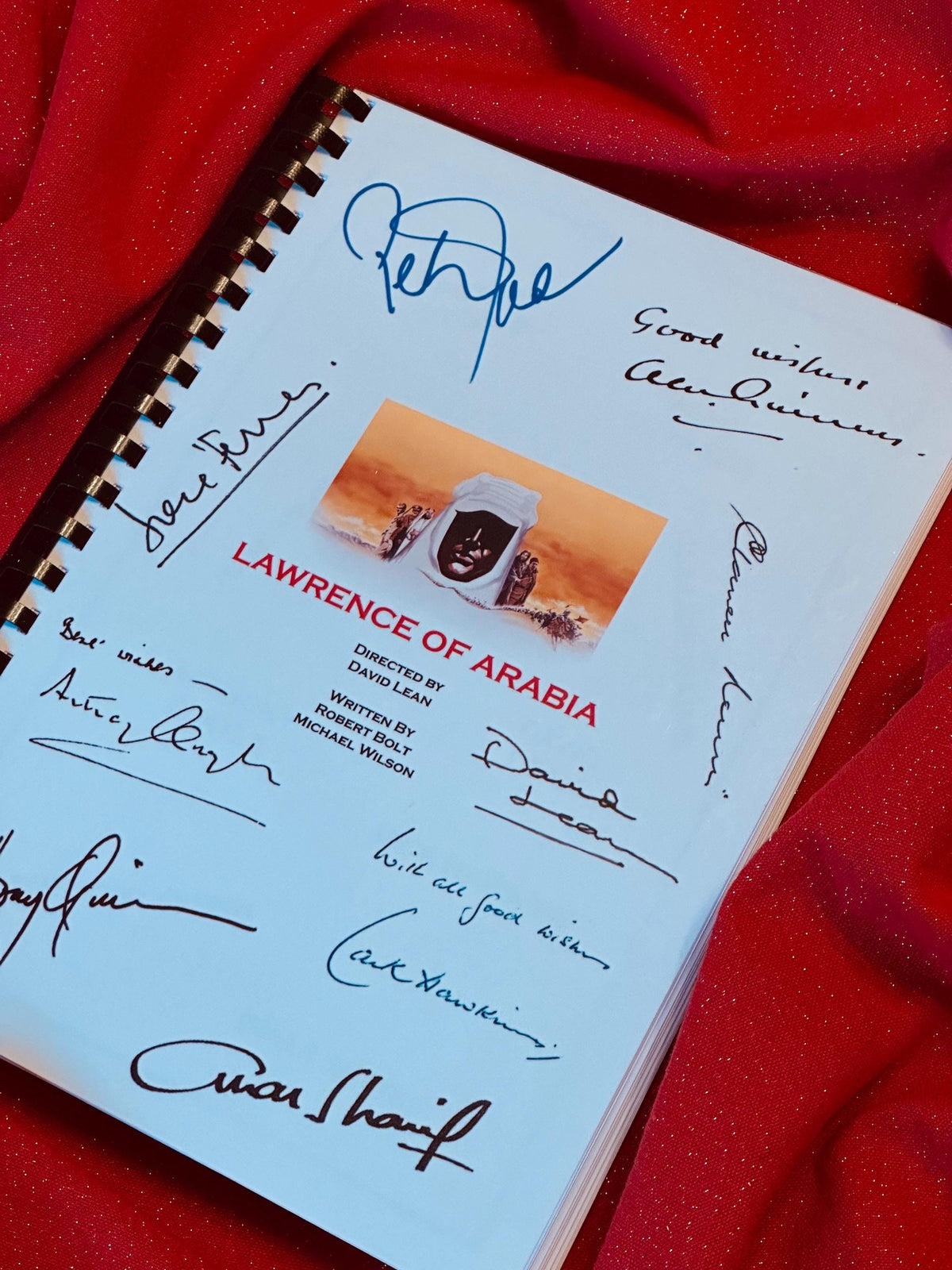 LAWRENCE OF ARABIA Script, With Printed Cast Signatures, Autographs