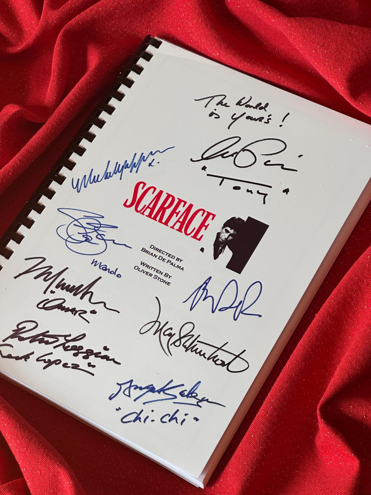 SCARFACE Signed Movie Script, With Printed Cast Signatures, Autographs