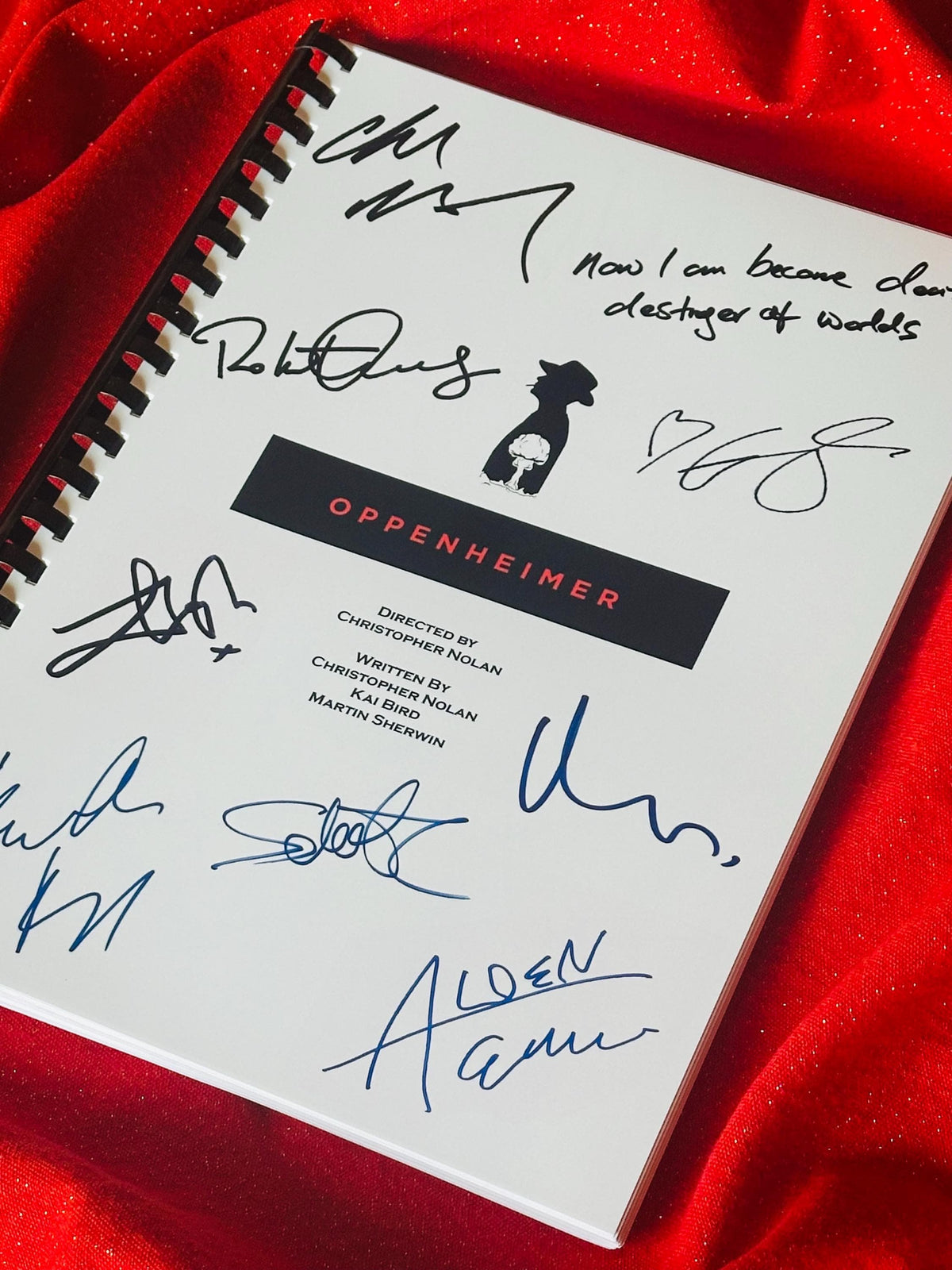 OPPENHEIMER Movie Script, With Printed Cast Signatures, Autographs