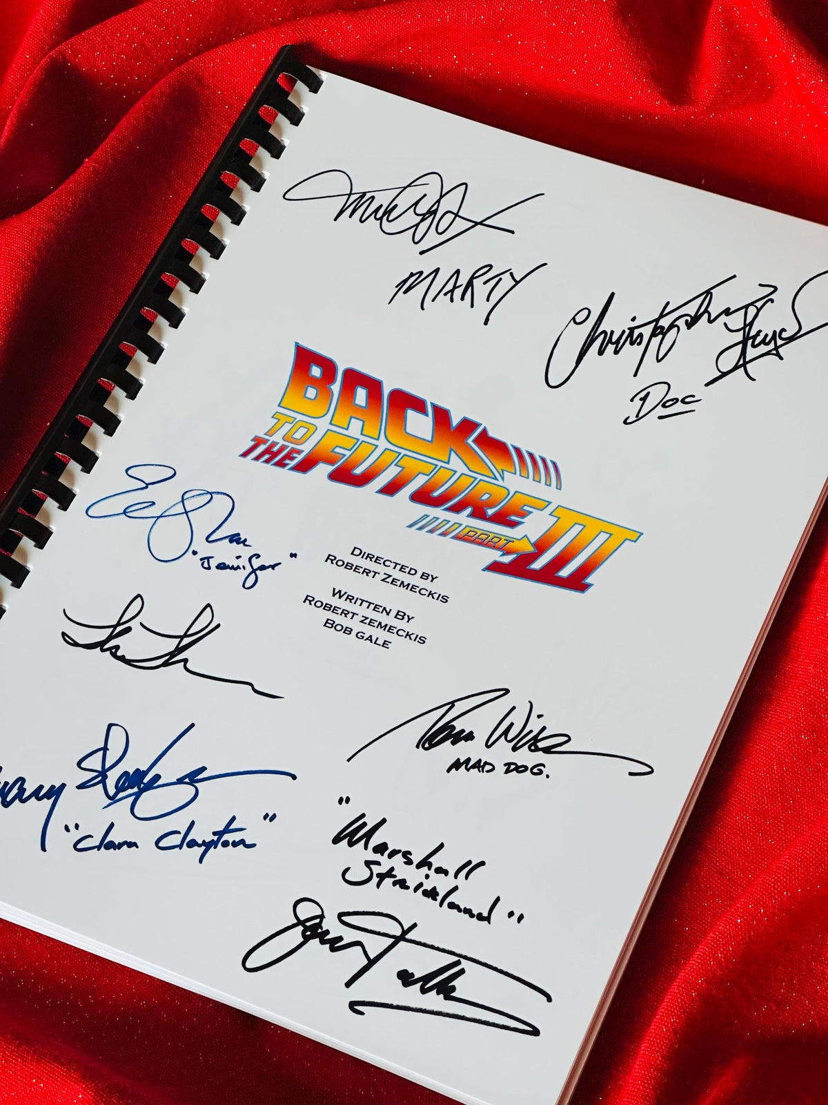 Back, Future PART 3 Signed Movie Script, With Printed Cast Signatures, Autographs