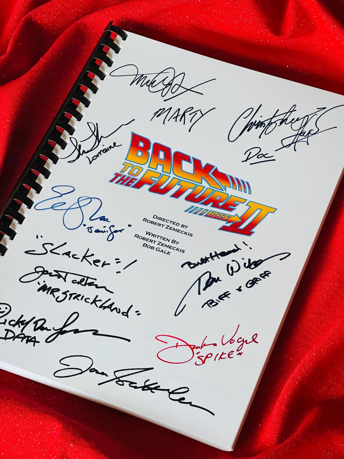Back, Future Part 2 Movie Script, With Printed Cast Signatures, Autographs